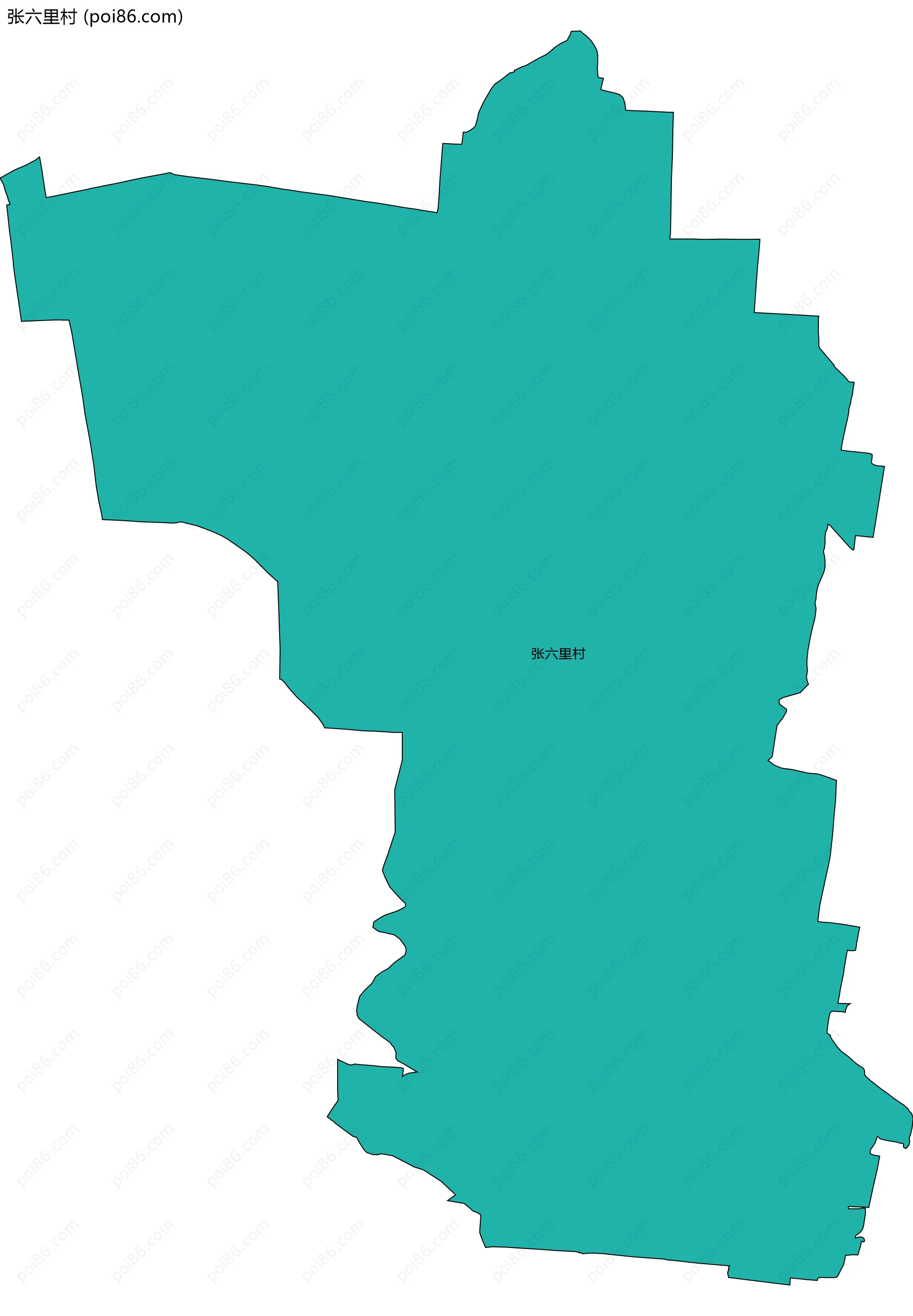 张六里村边界地图