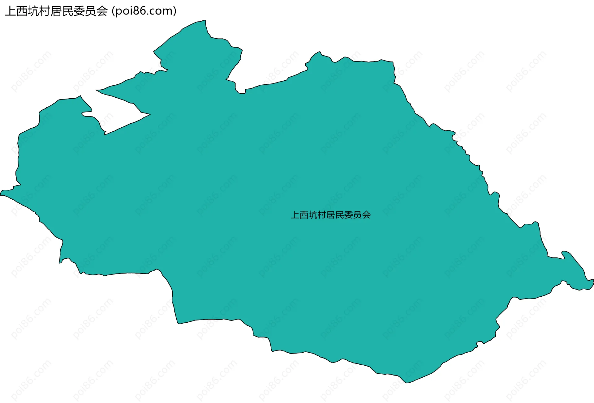 上西坑村居民委员会边界地图