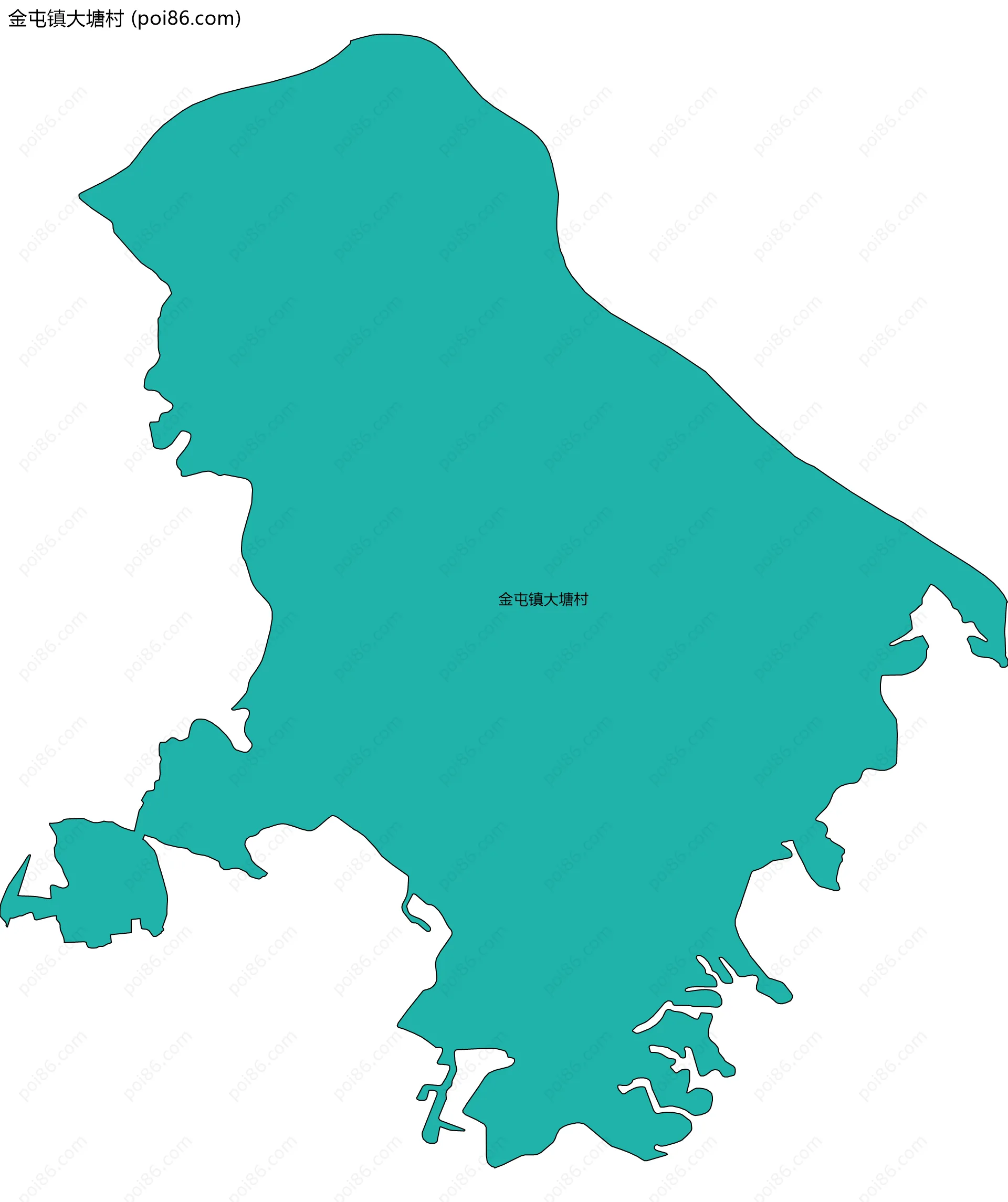 金屯镇大塘村边界地图