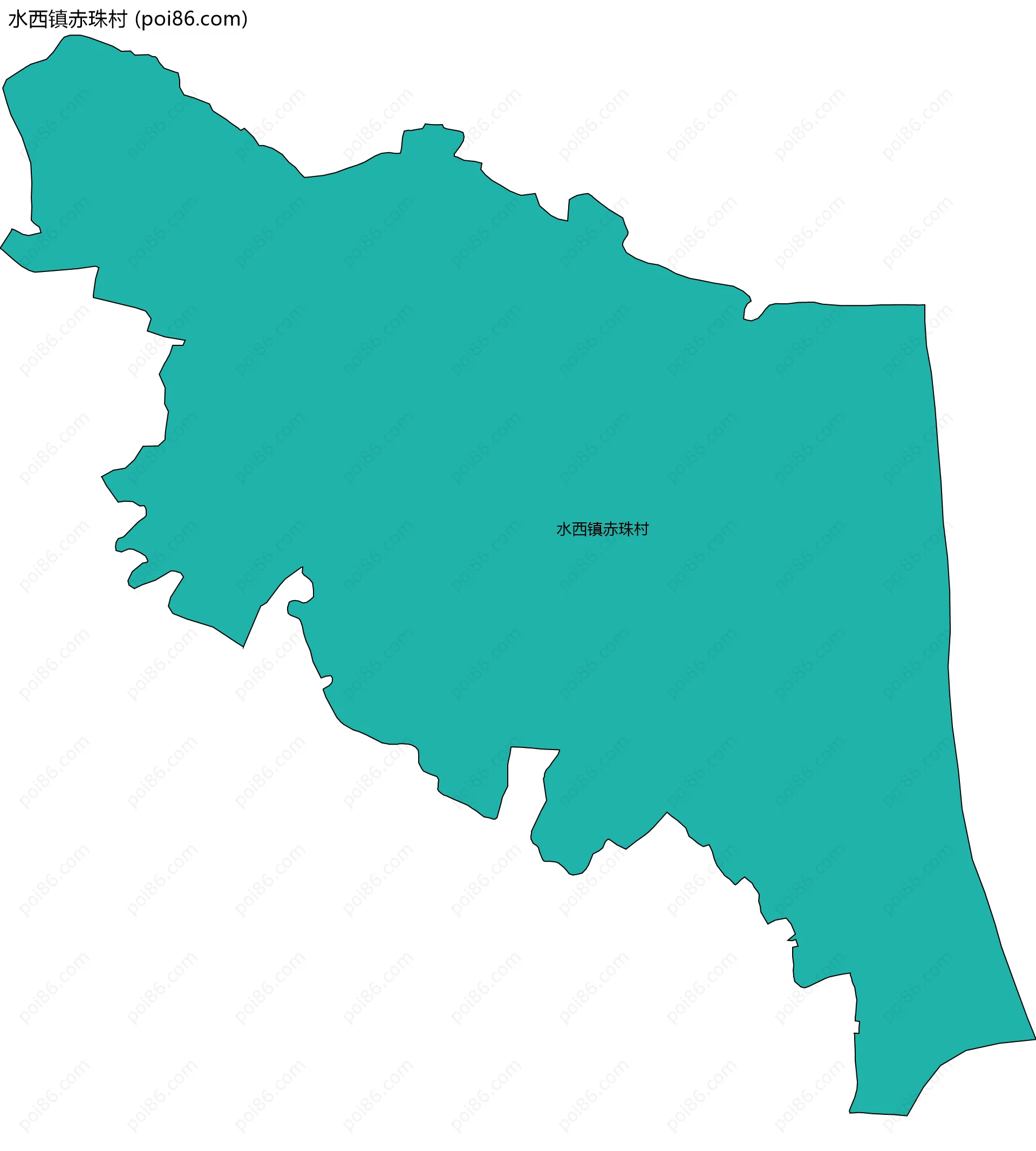 水西镇赤珠村边界地图