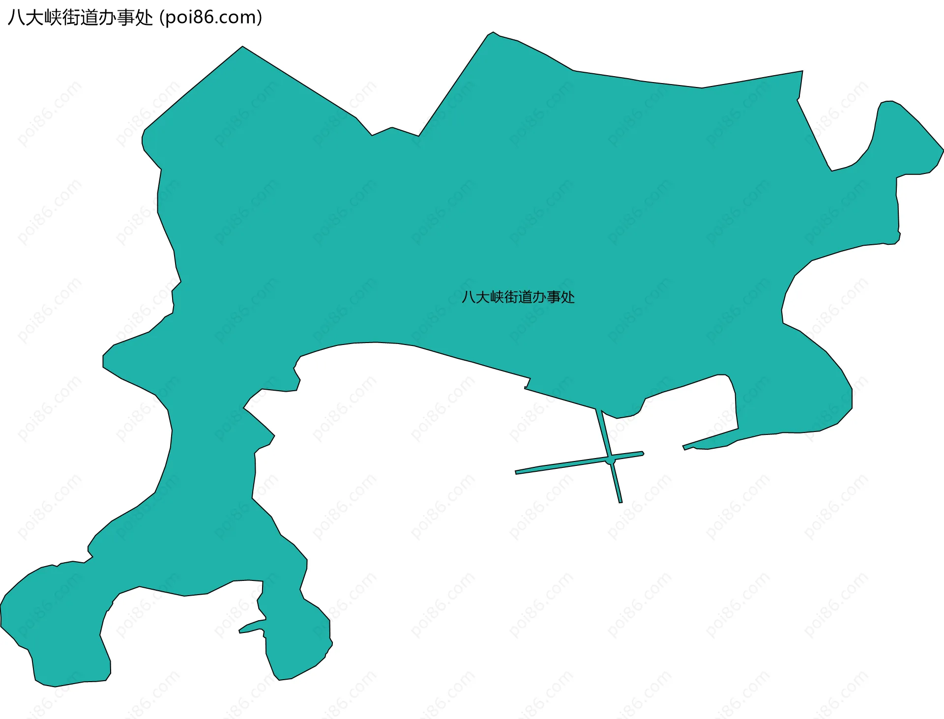八大峡街道办事处边界地图