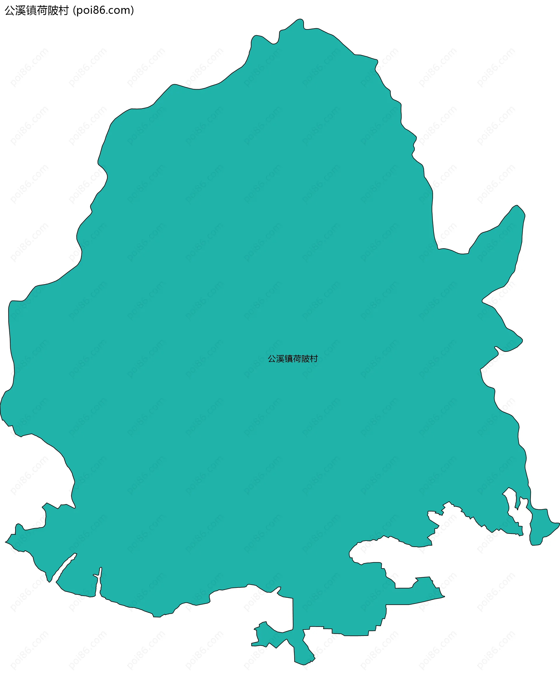 公溪镇荷陂村边界地图