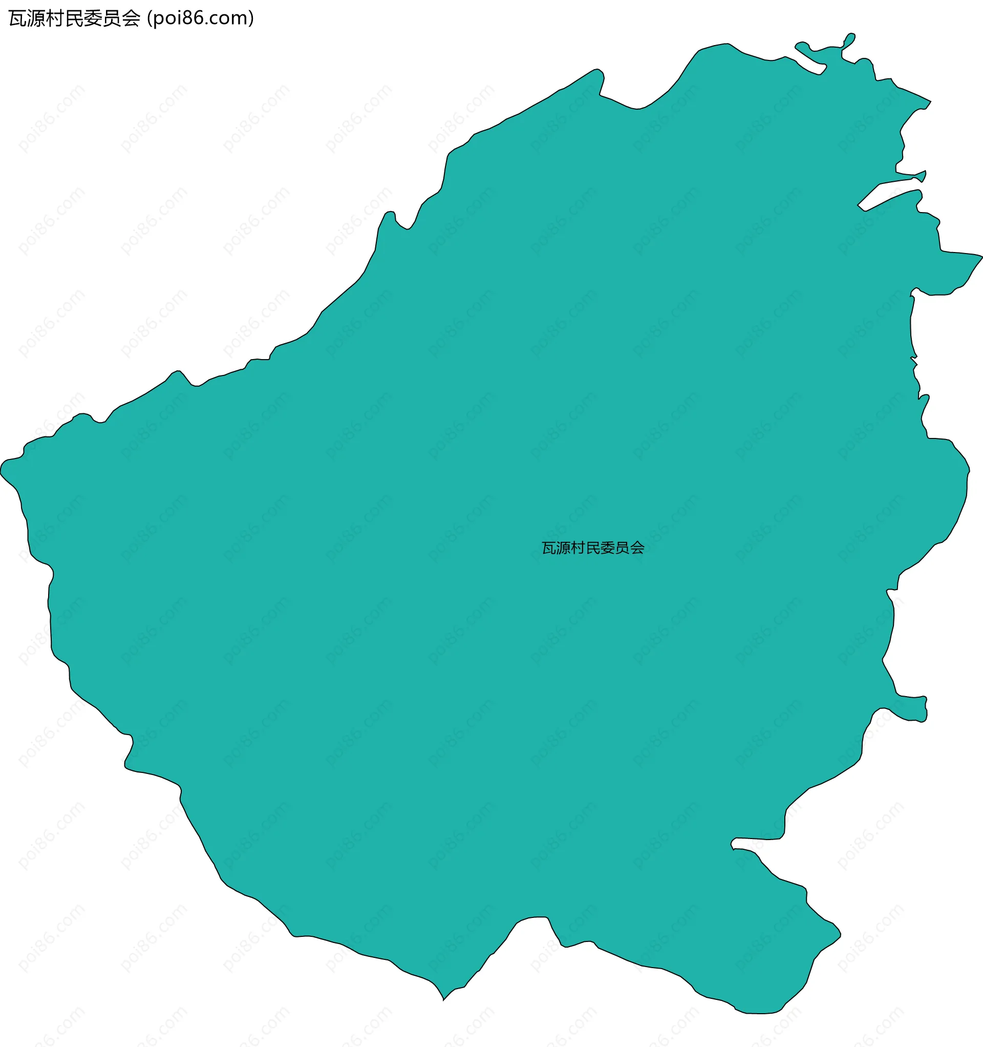 瓦源村民委员会边界地图