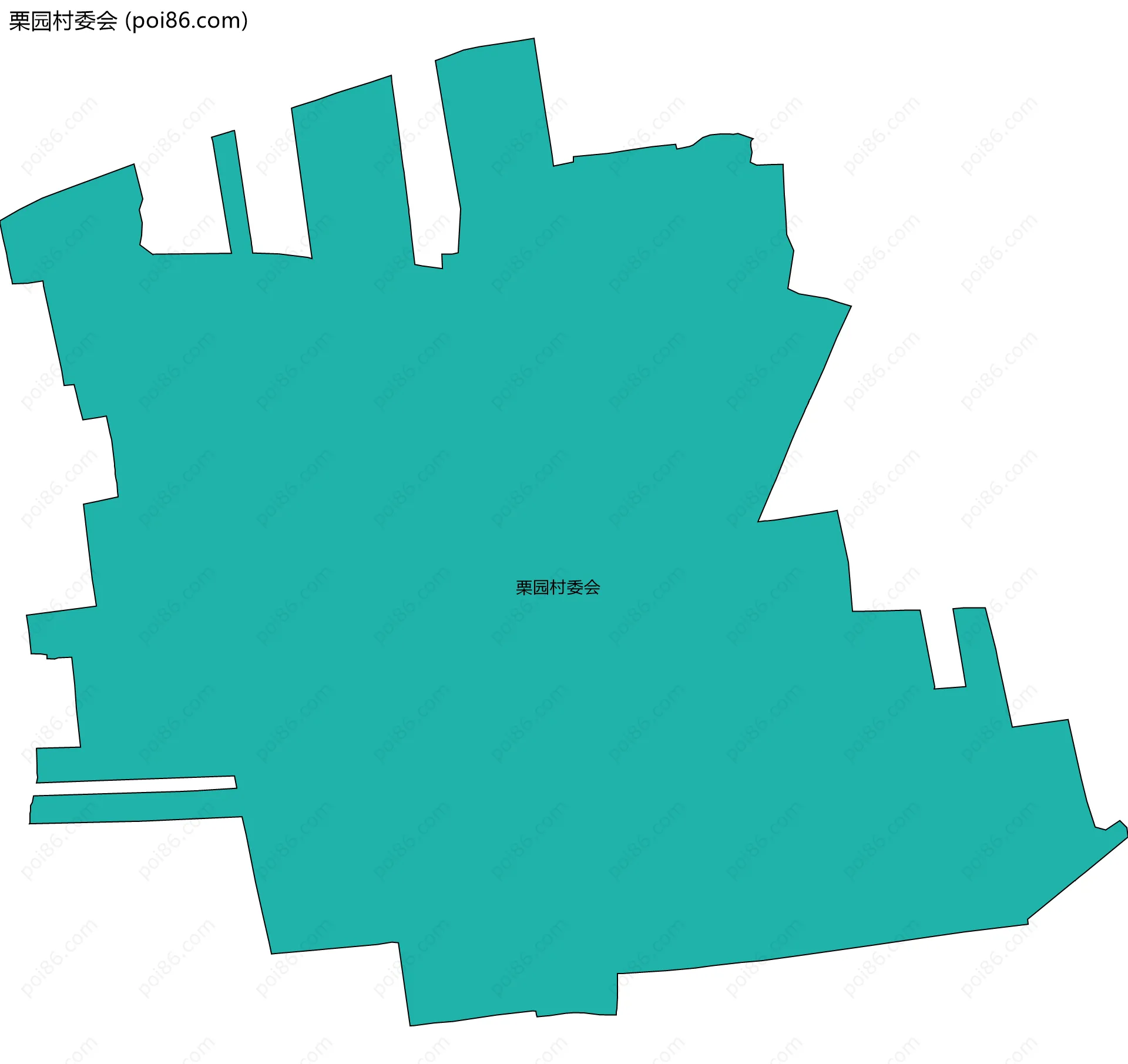 栗园村委会边界地图