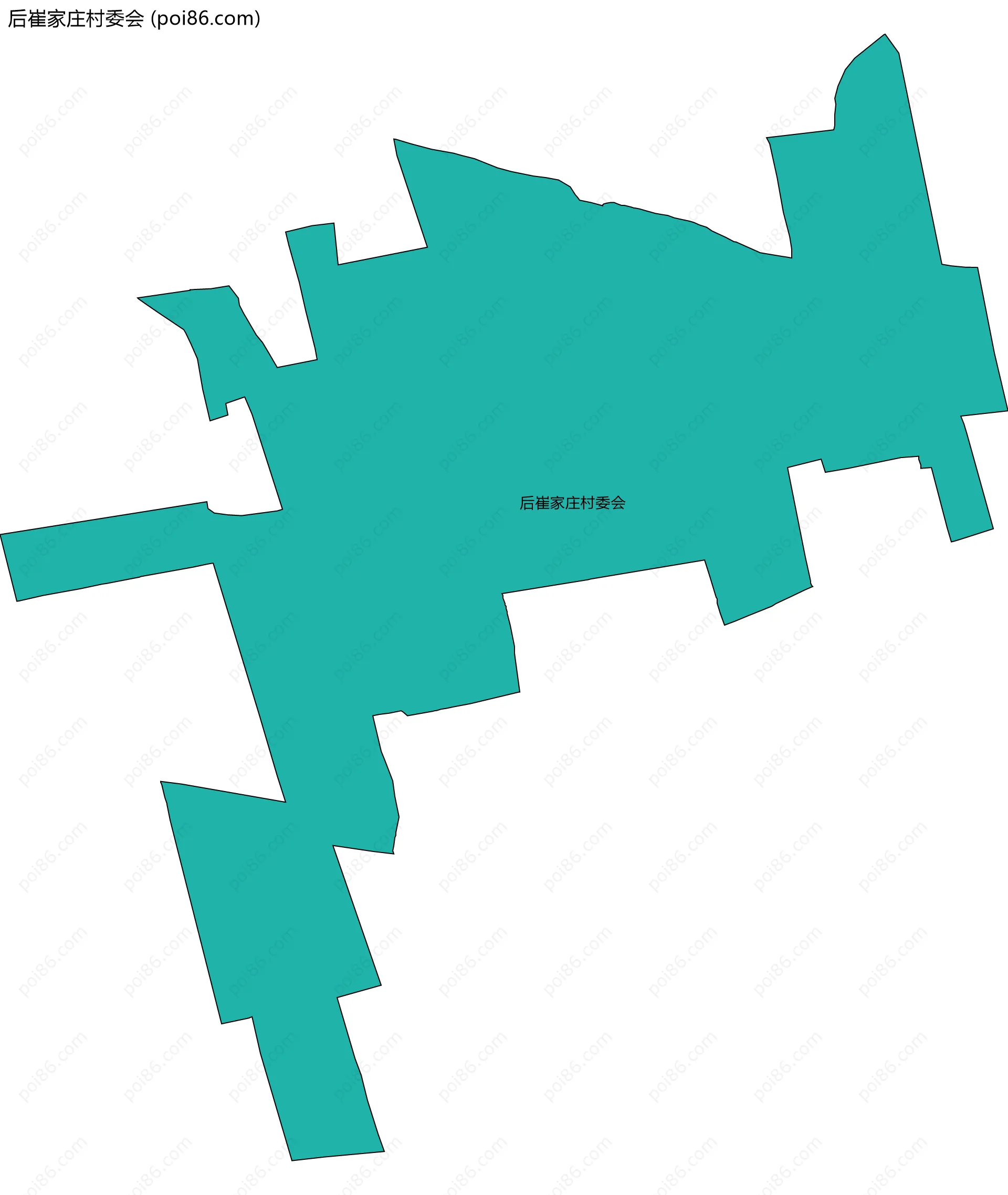 后崔家庄村委会边界地图