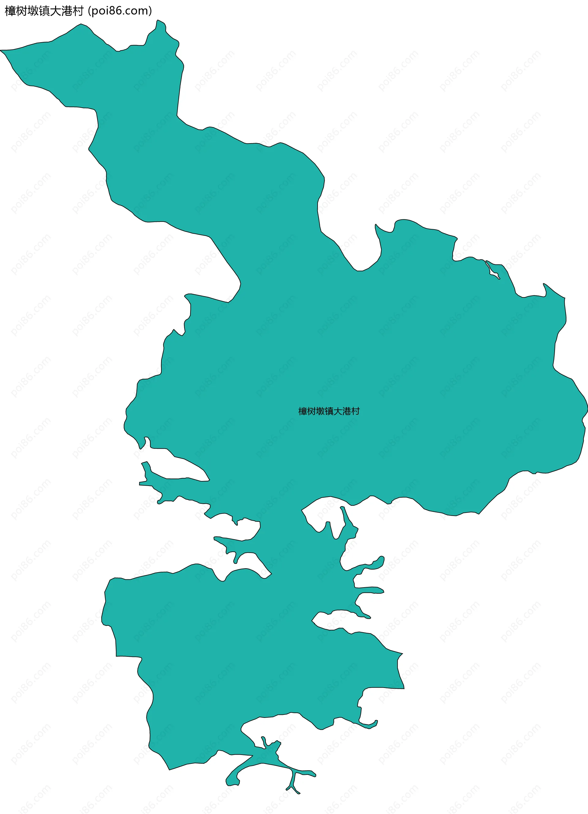 樟树墩镇大港村边界地图