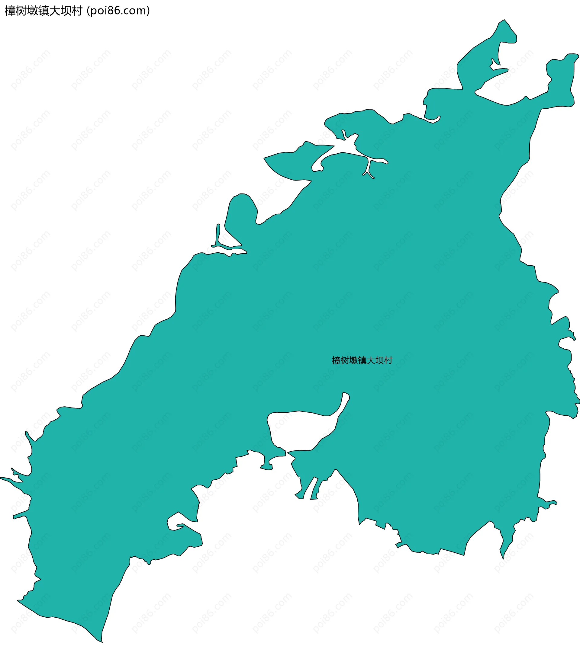 樟树墩镇大坝村边界地图