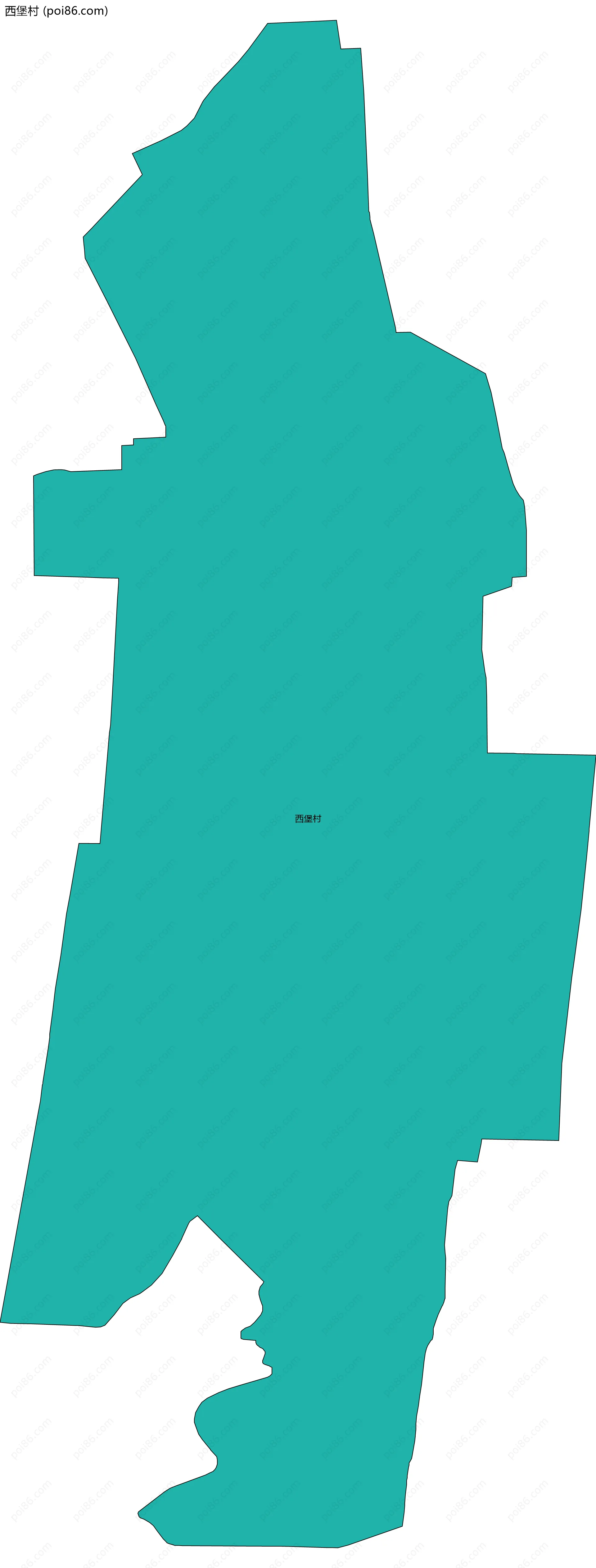 西堡村边界地图