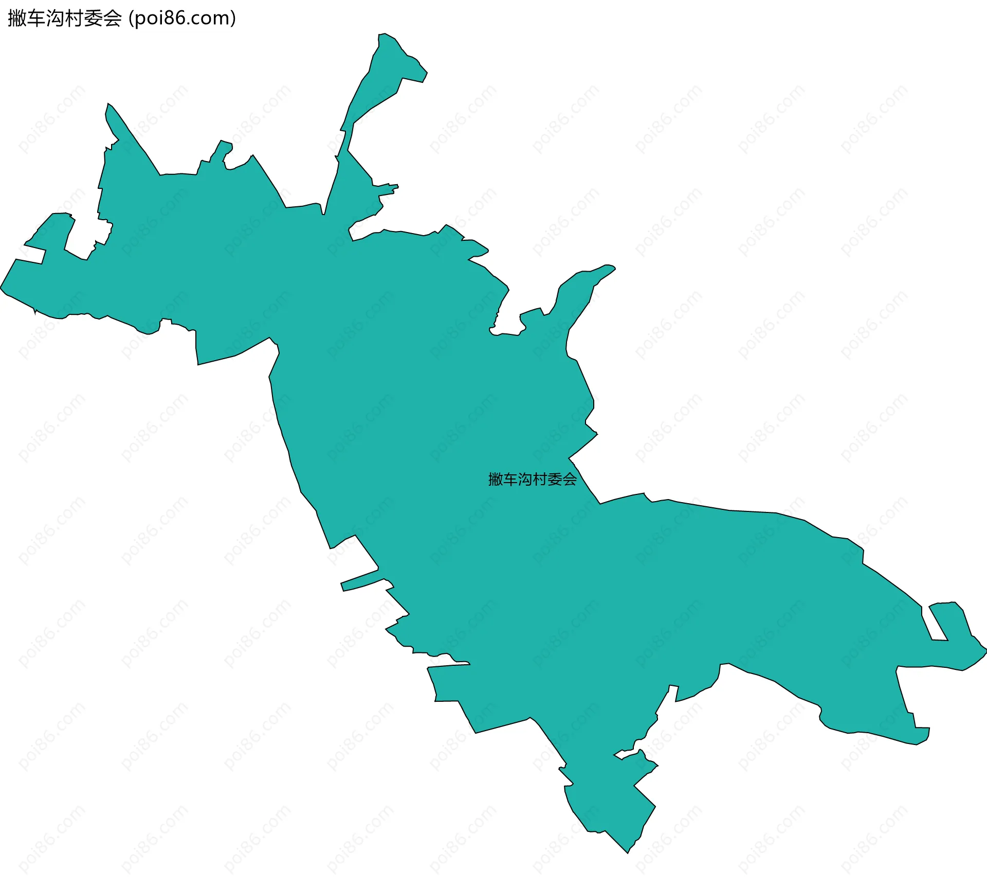 撇车沟村委会边界地图
