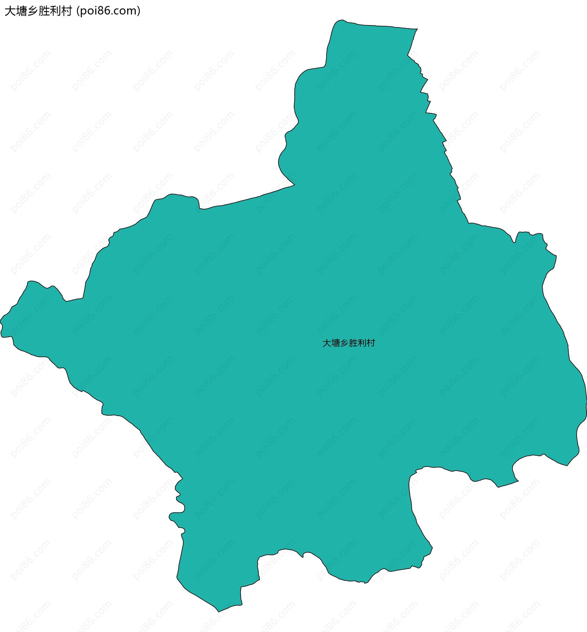 大塘乡胜利村边界地图