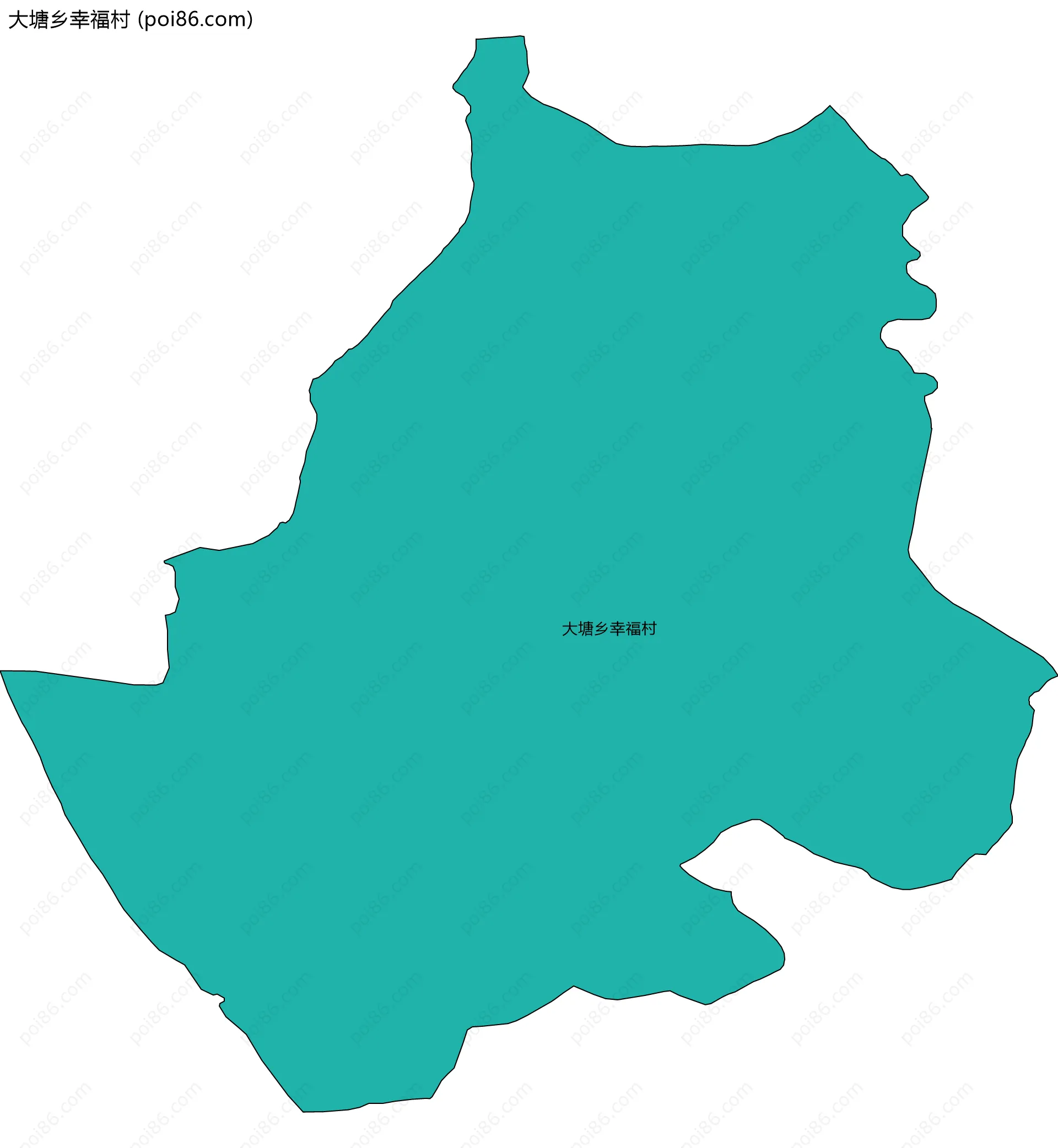 大塘乡幸福村边界地图