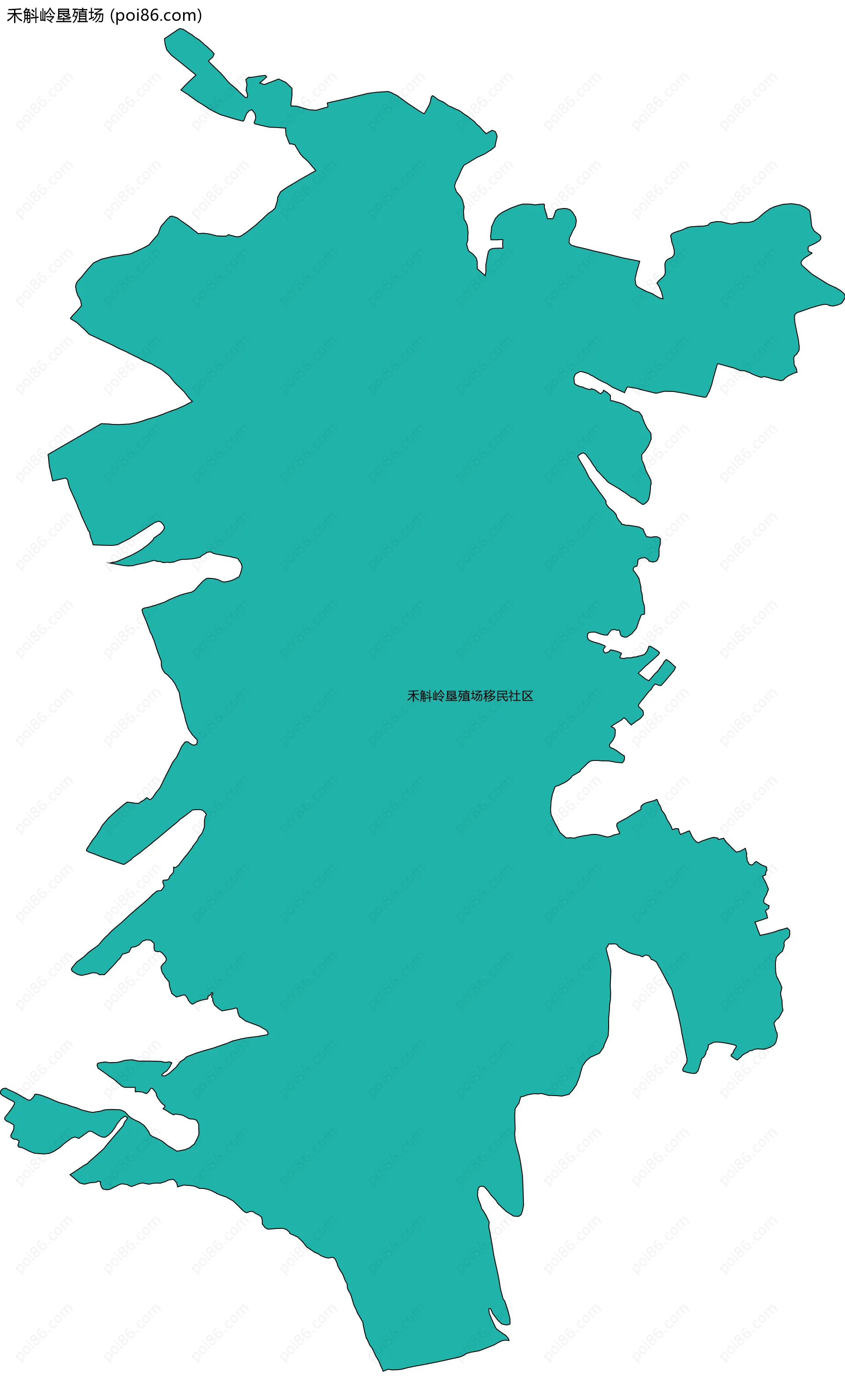 禾斛岭垦殖场边界地图(五级行政区划)