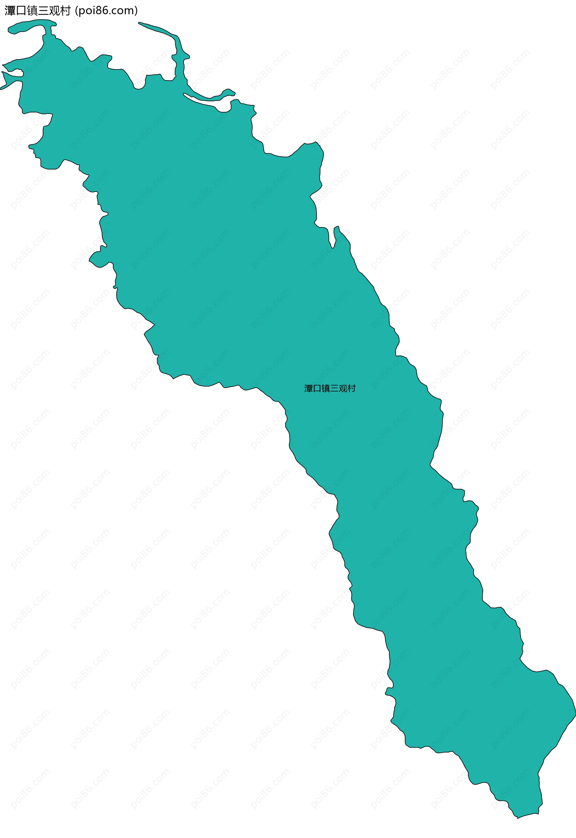 潭口镇三观村边界地图