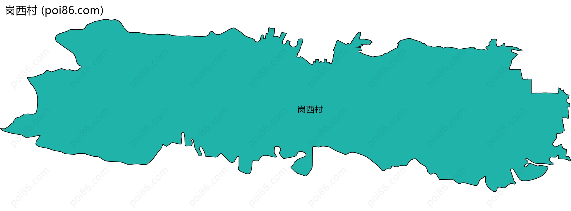 岗西村边界地图