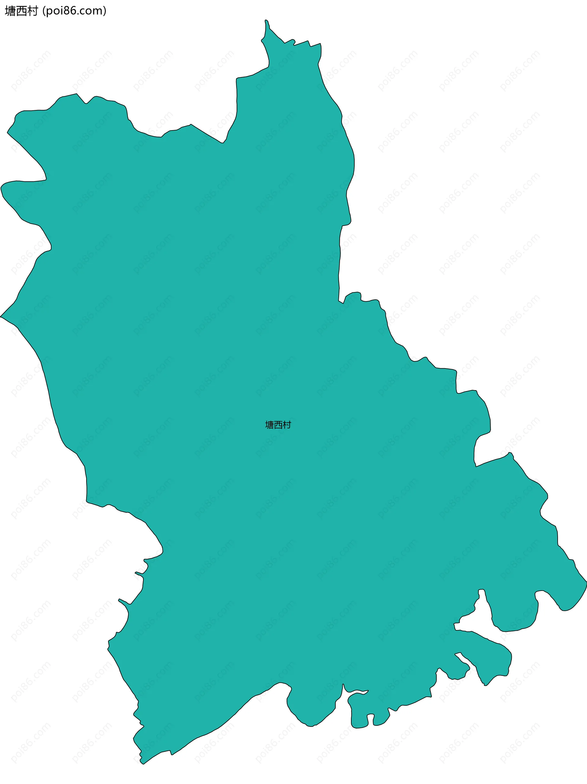 塘西村边界地图