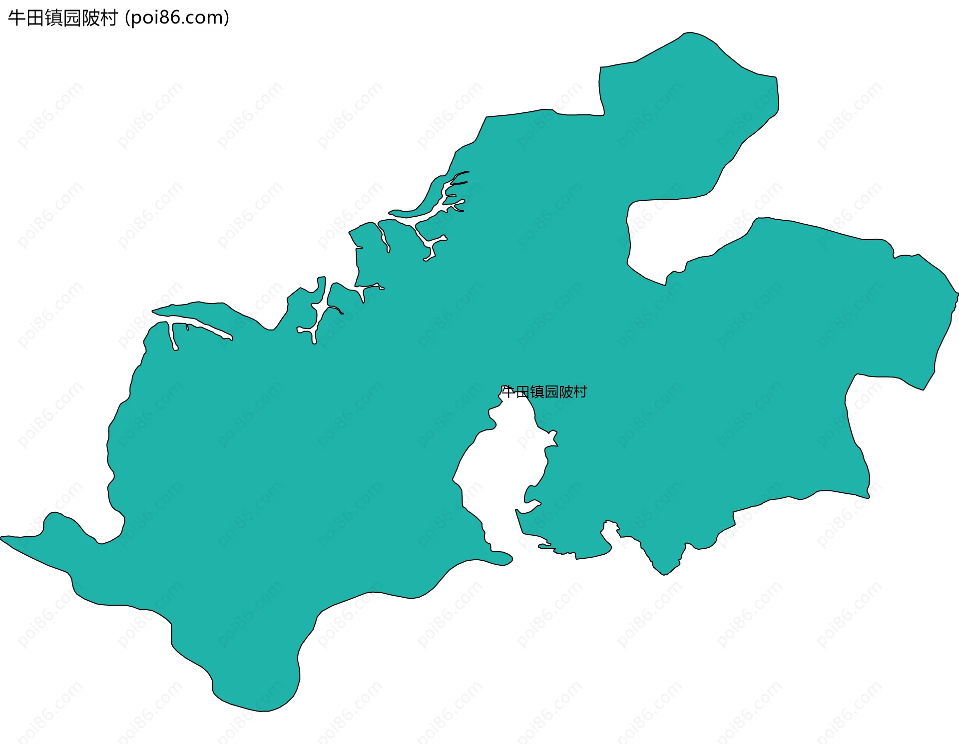 牛田镇园陂村边界地图