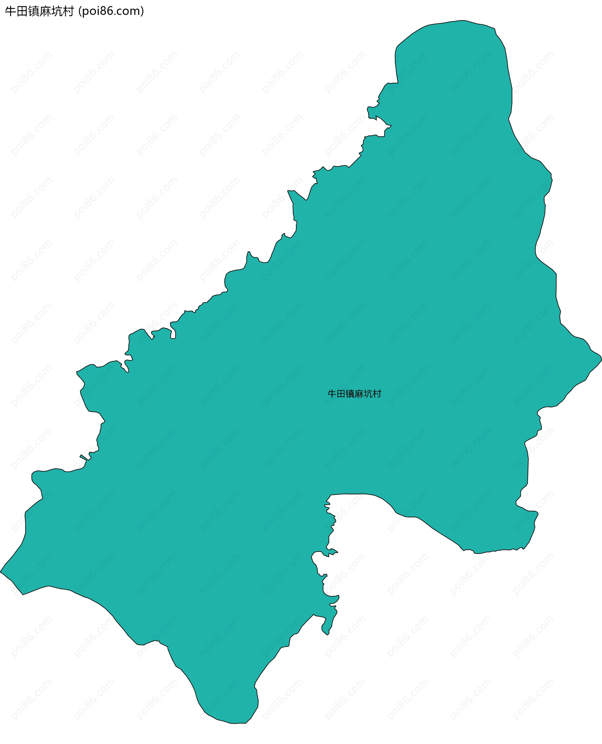 牛田镇麻坑村边界地图