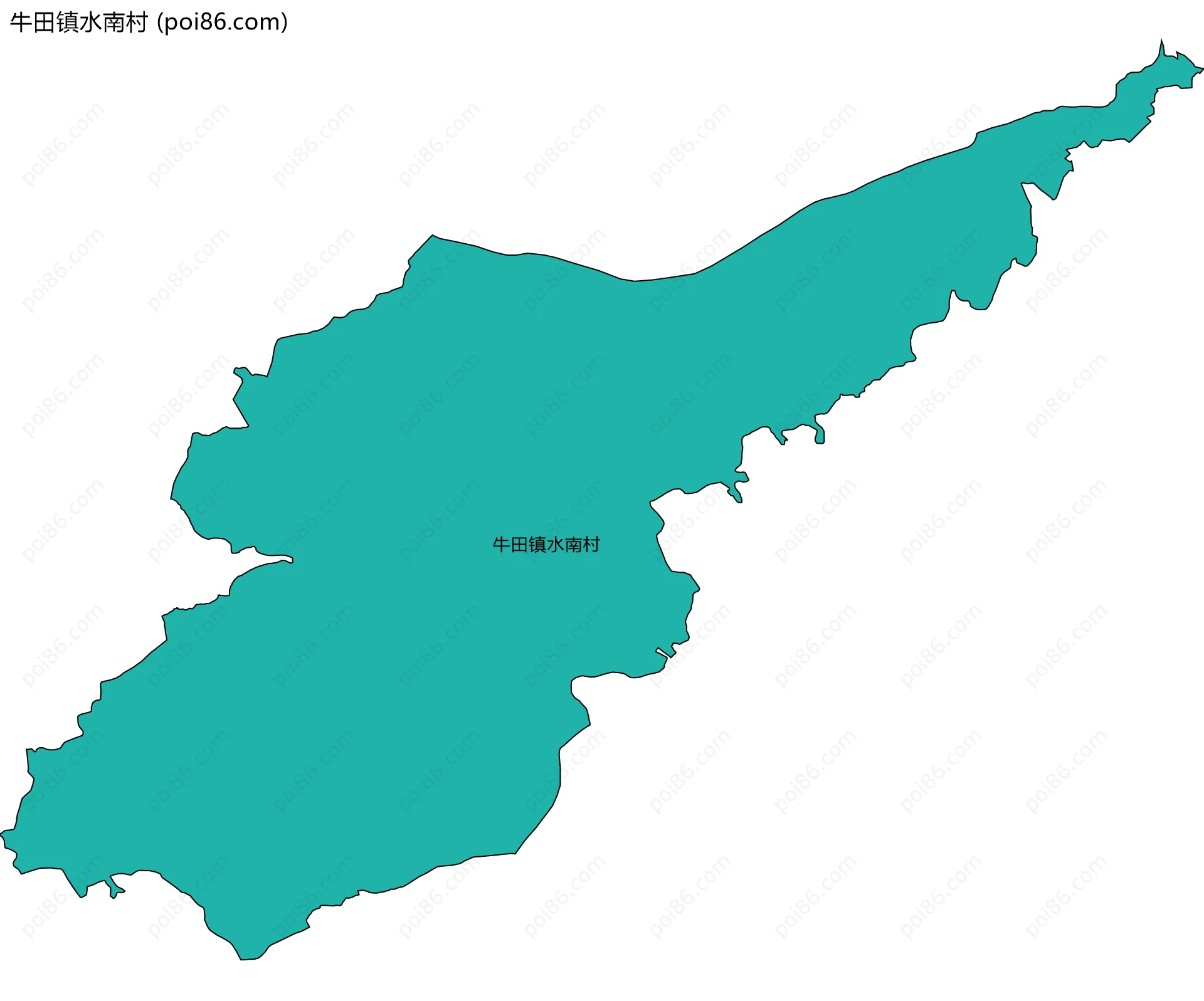 牛田镇水南村边界地图