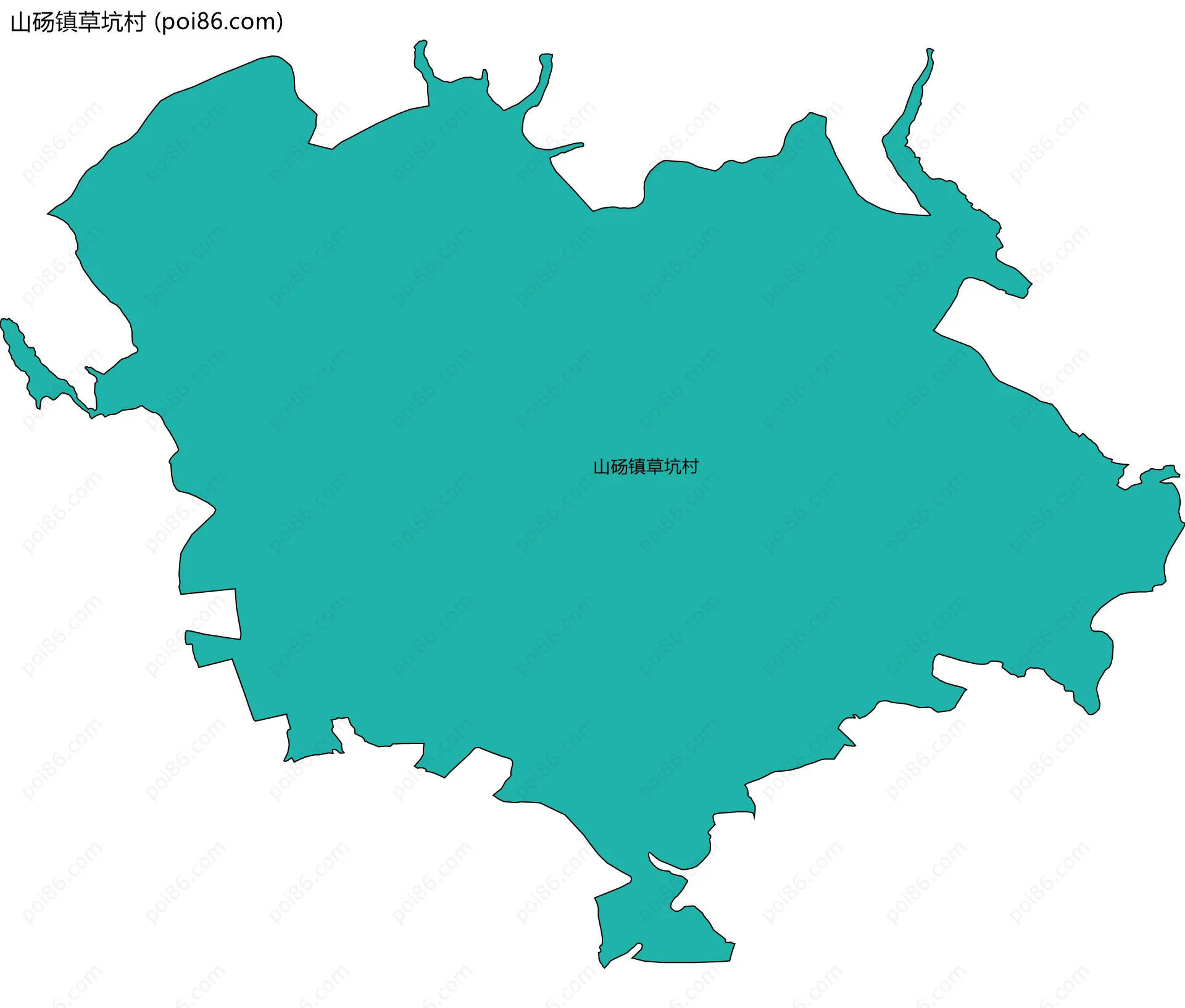 山砀镇草坑村边界地图
