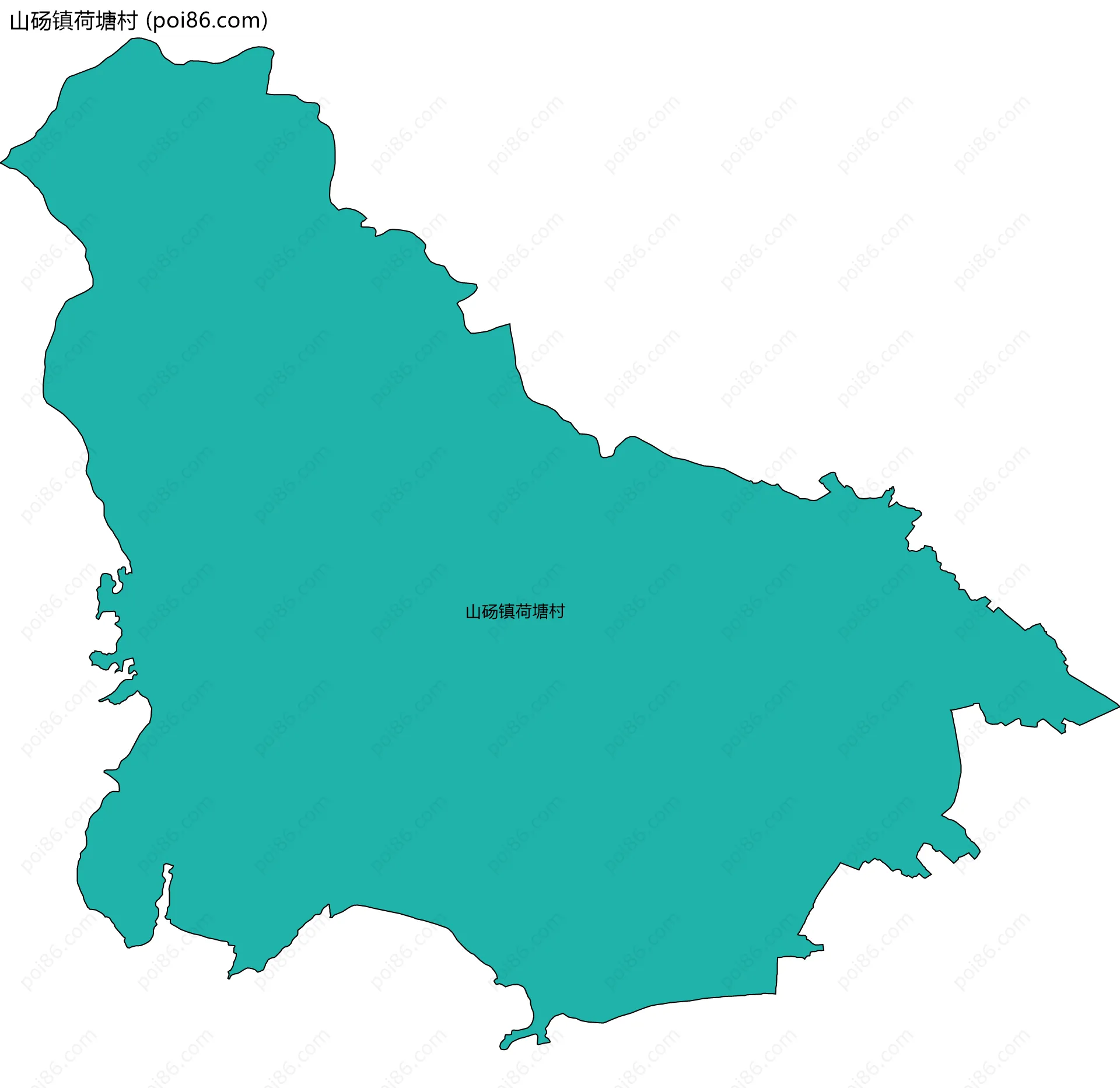 山砀镇荷塘村边界地图