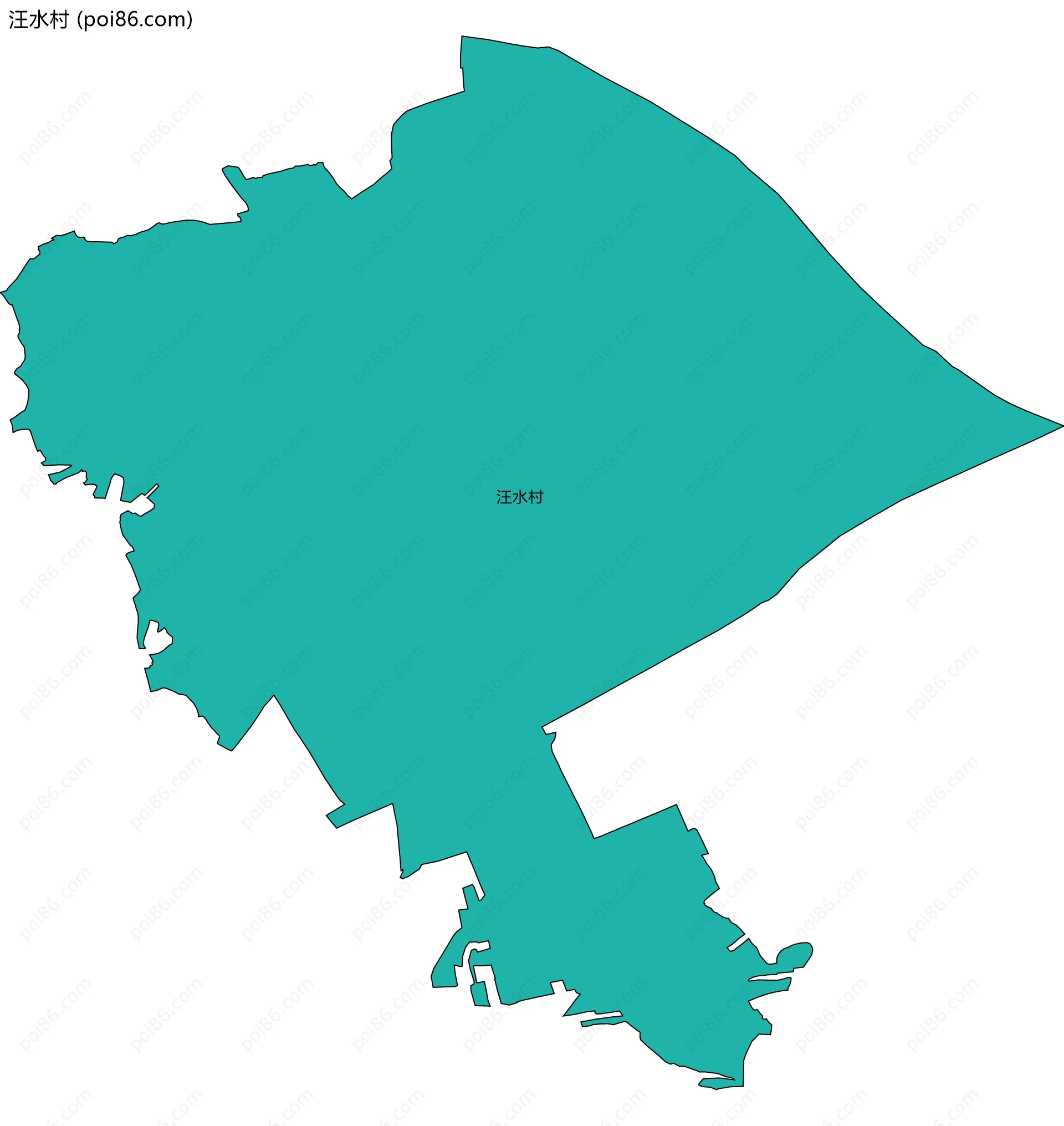 汪水村边界地图