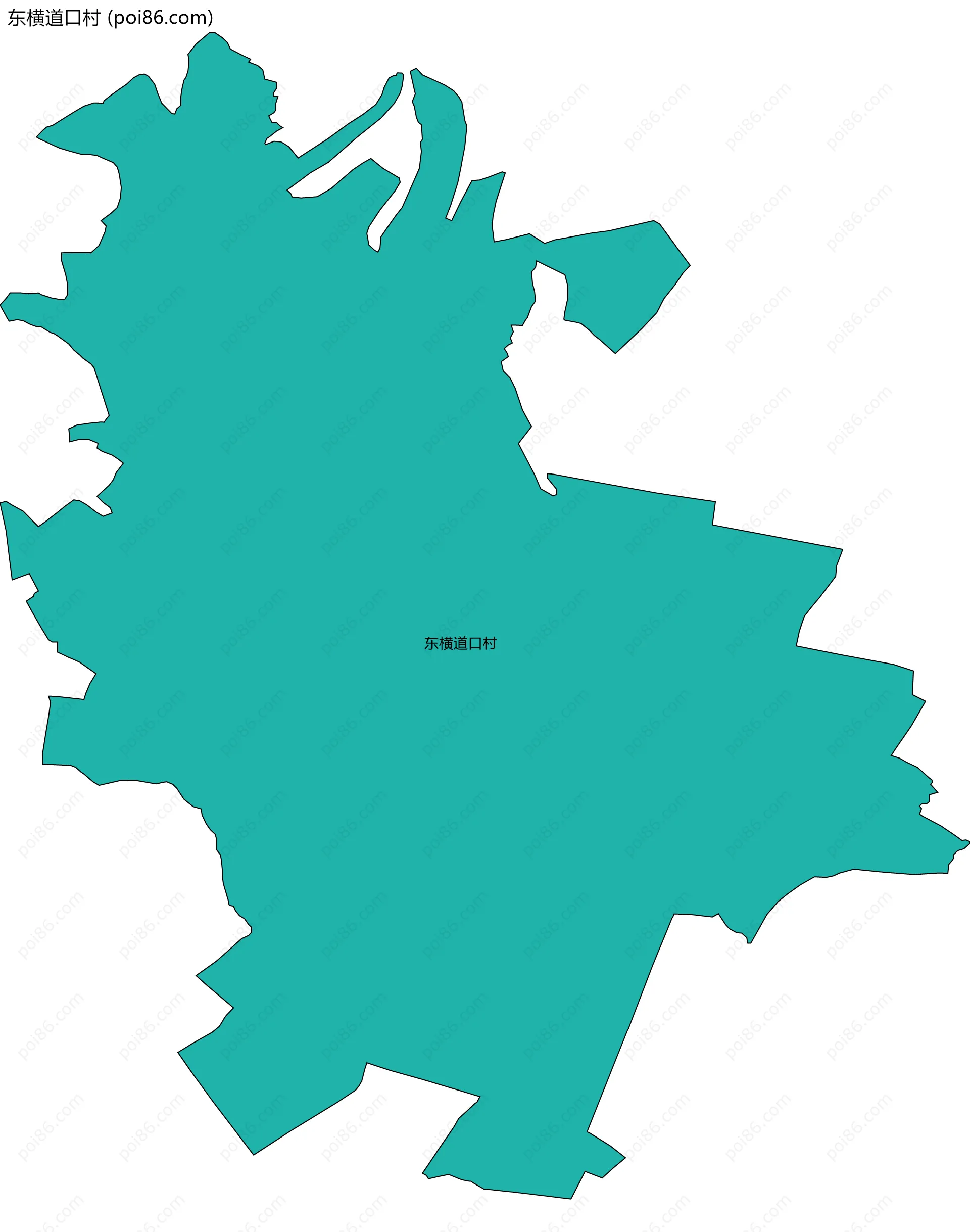 东横道口村边界地图