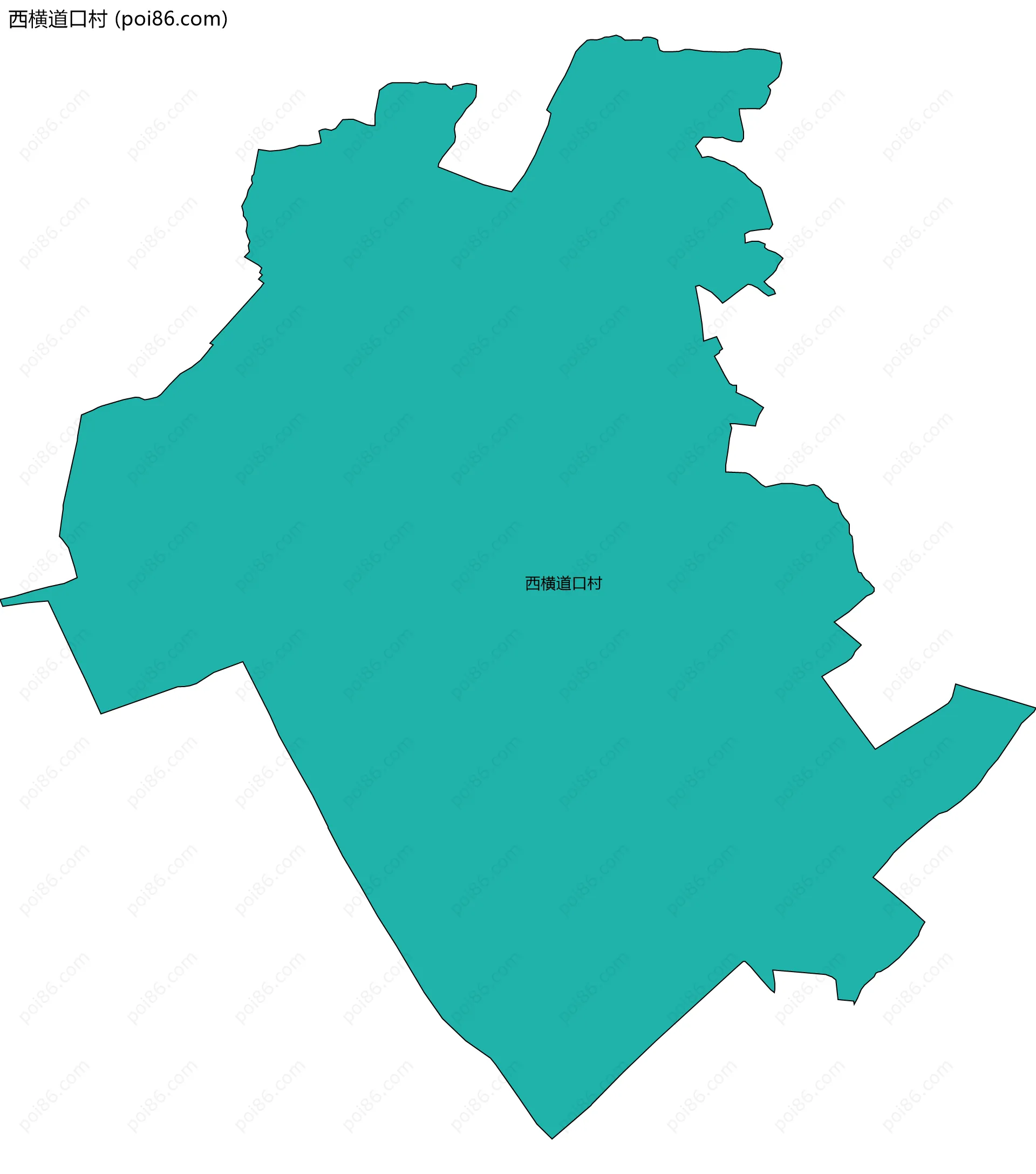 西横道口村边界地图