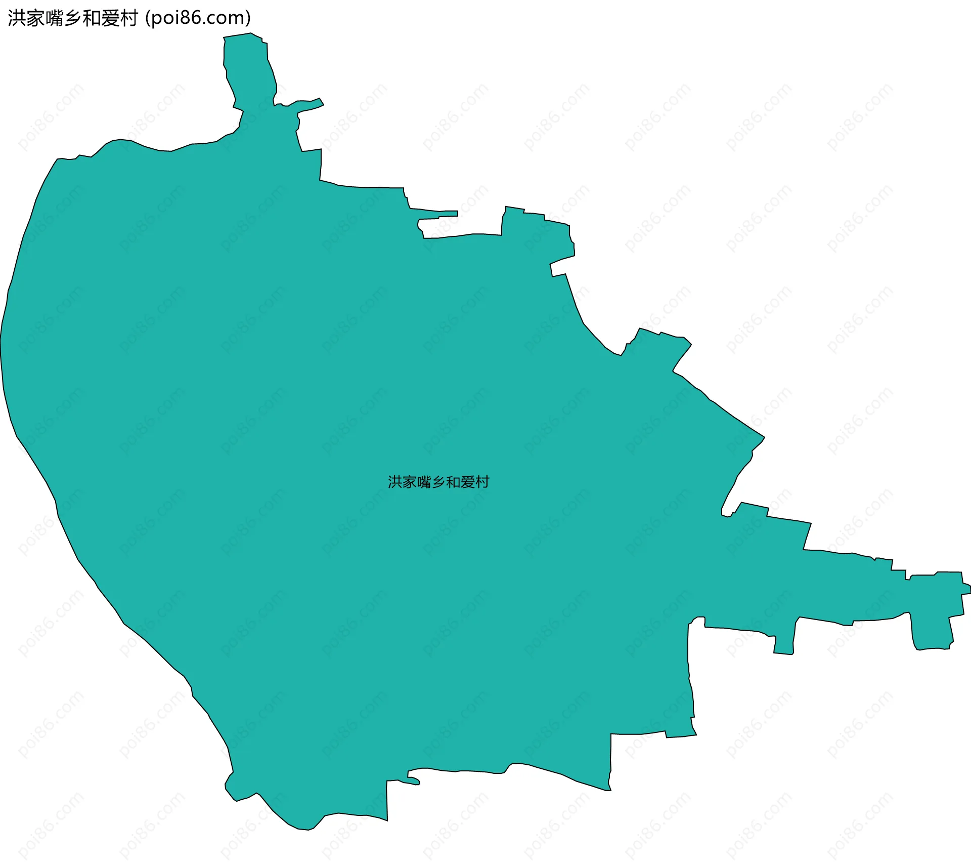 洪家嘴乡和爱村边界地图