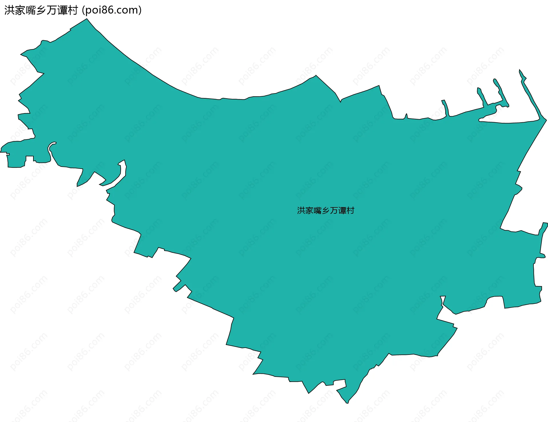 洪家嘴乡万谭村边界地图
