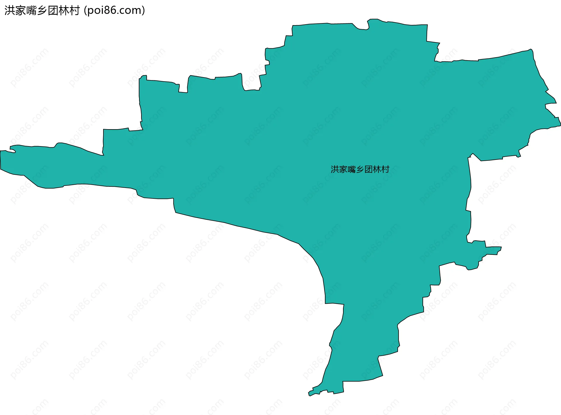 洪家嘴乡团林村边界地图