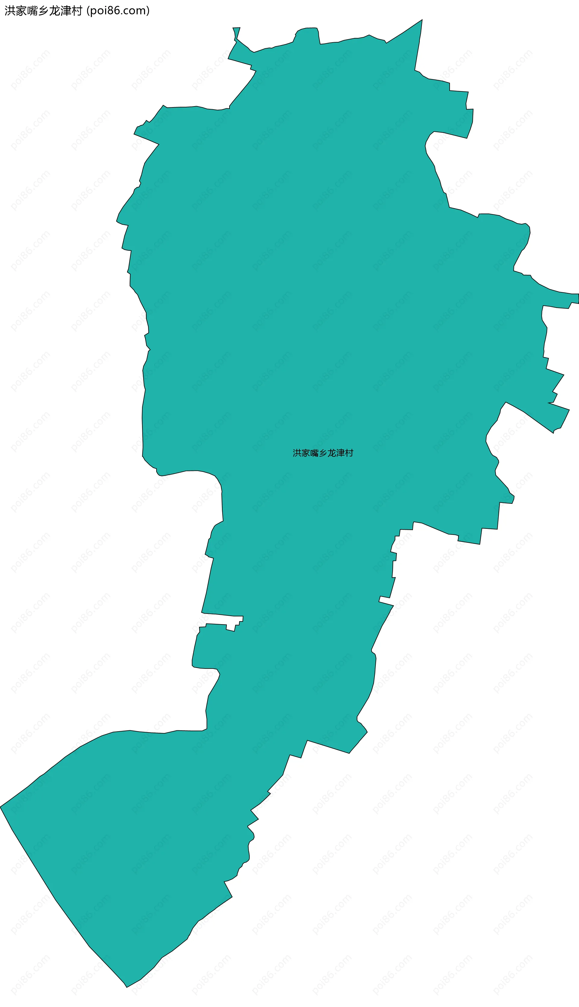 洪家嘴乡龙津村边界地图