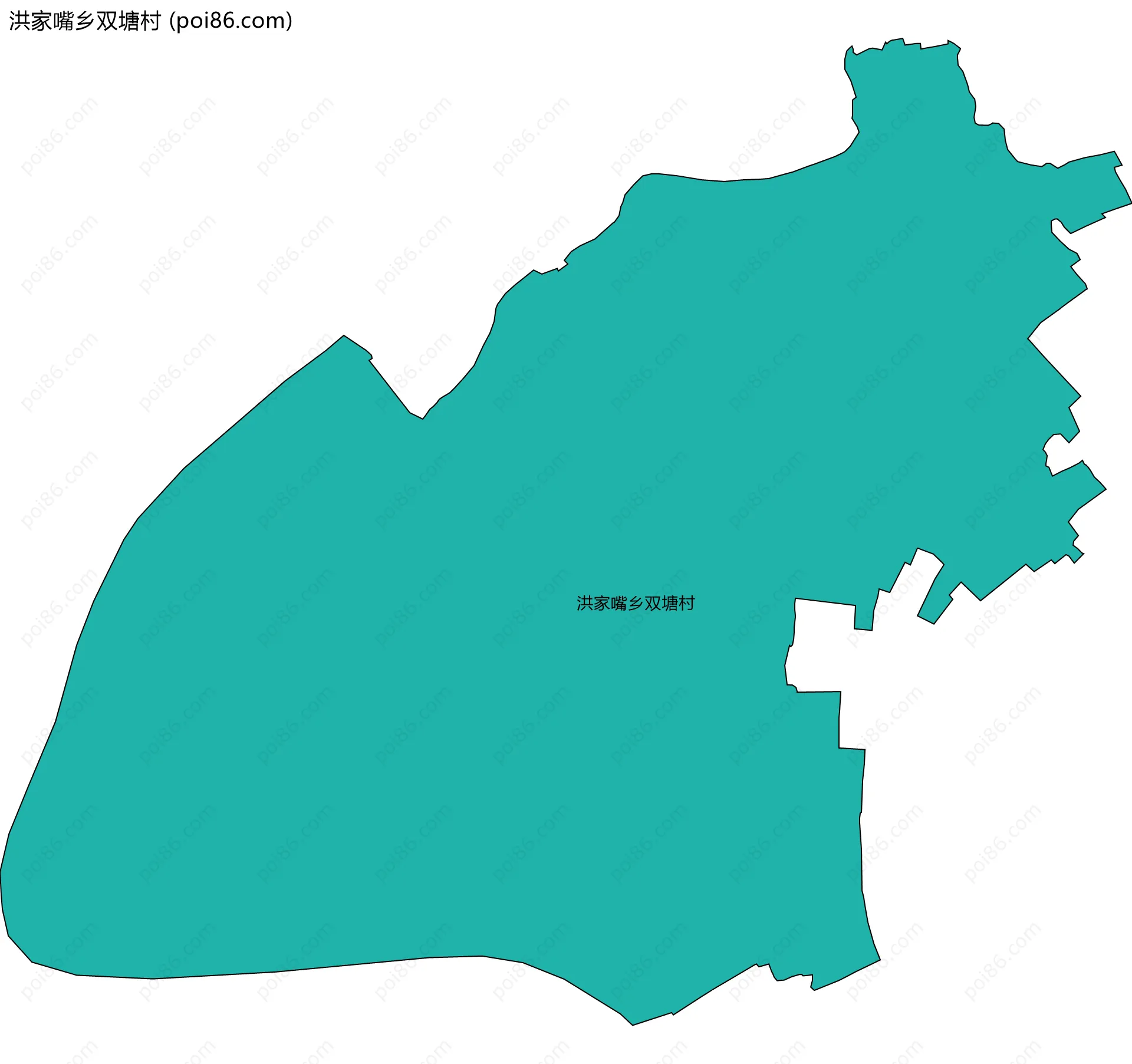 洪家嘴乡双塘村边界地图