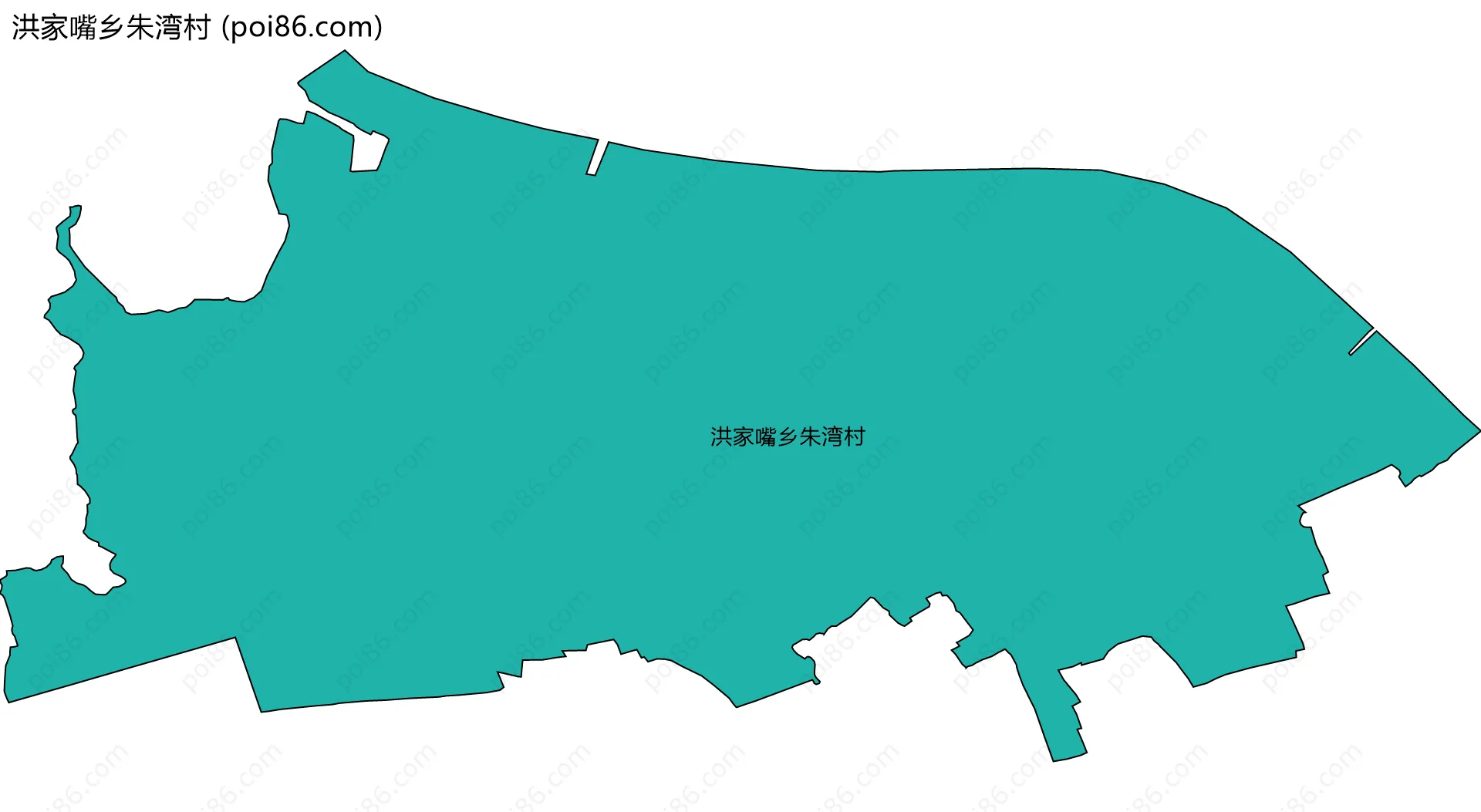 洪家嘴乡朱湾村边界地图