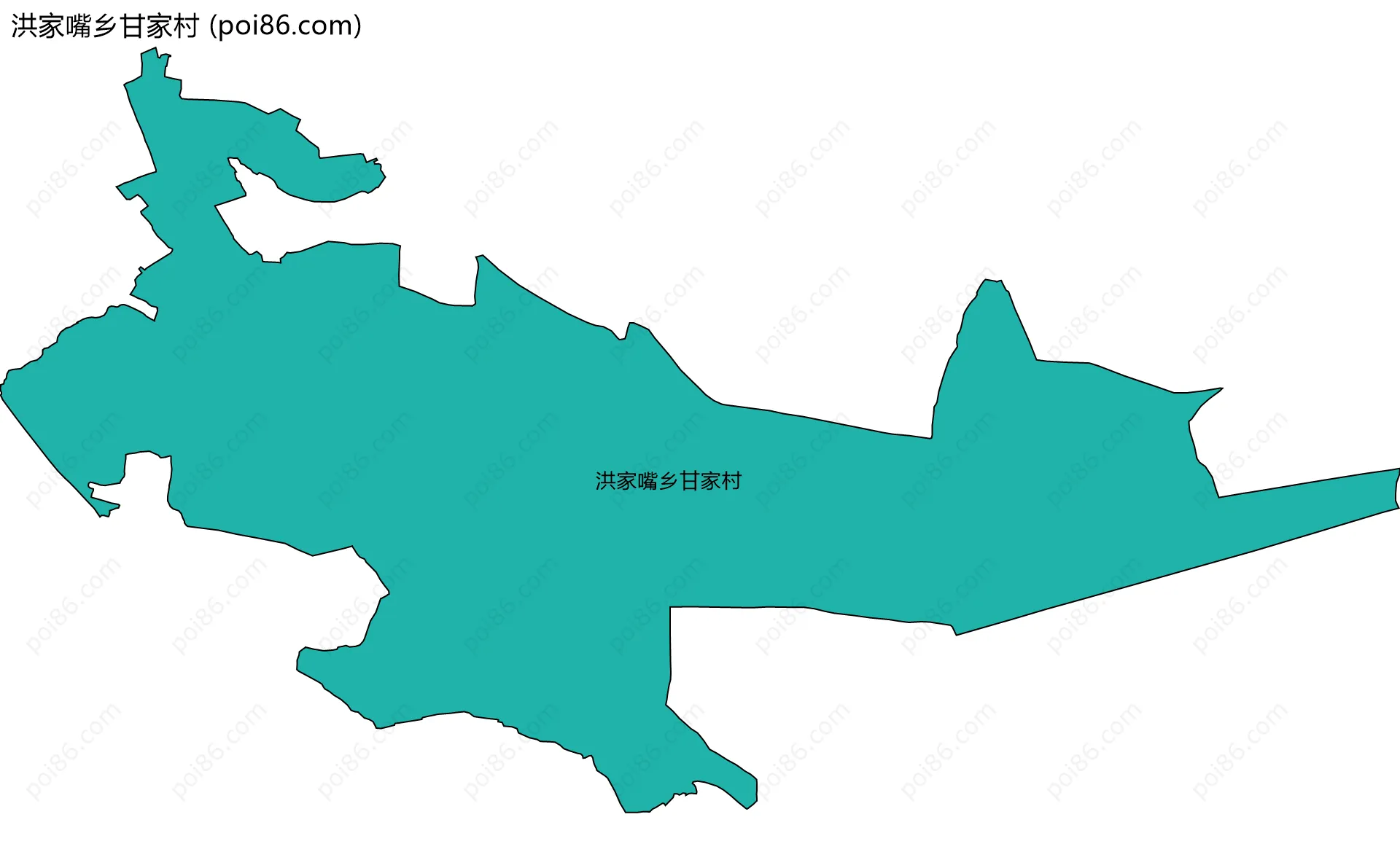 洪家嘴乡甘家村边界地图
