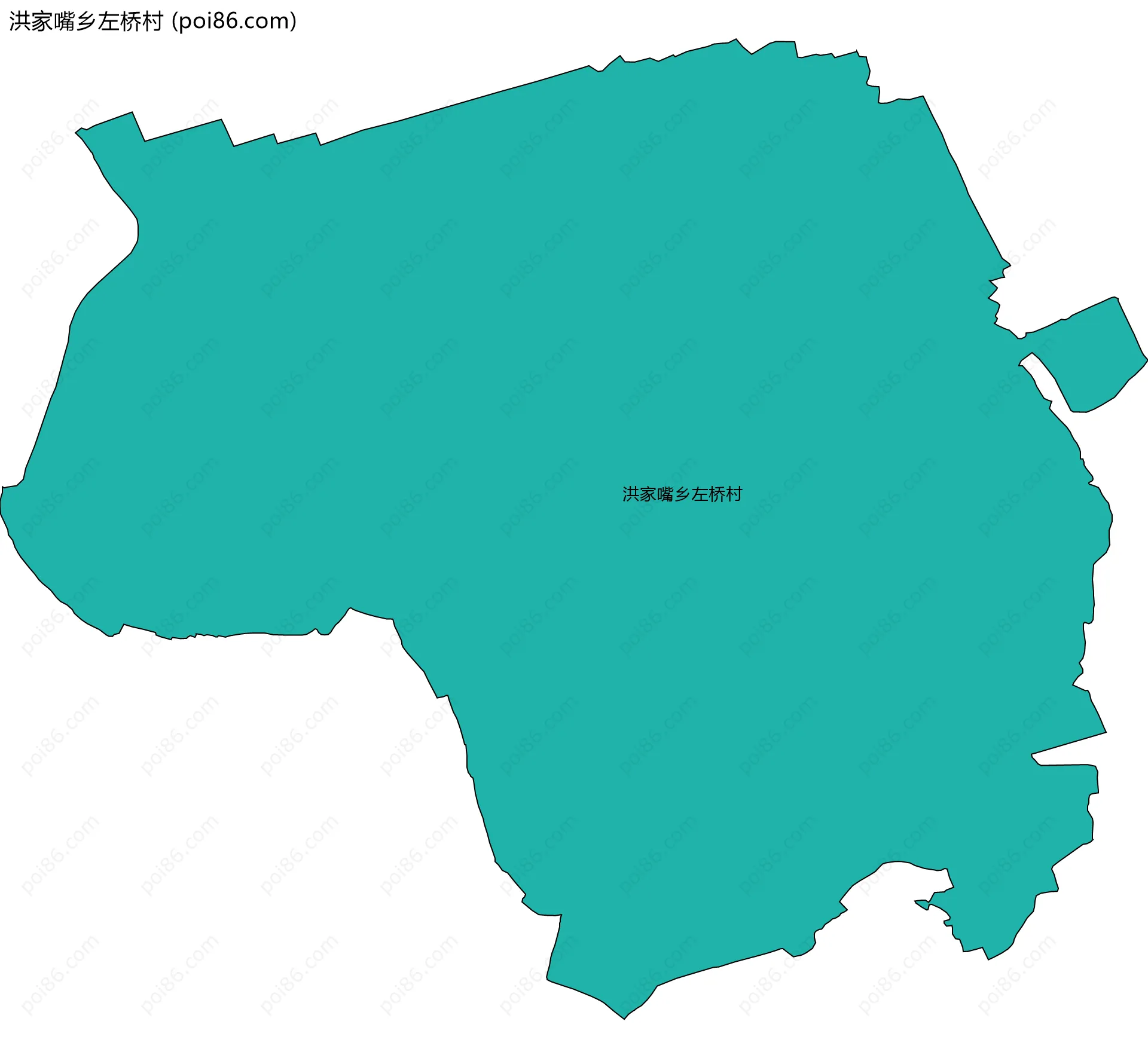 洪家嘴乡左桥村边界地图