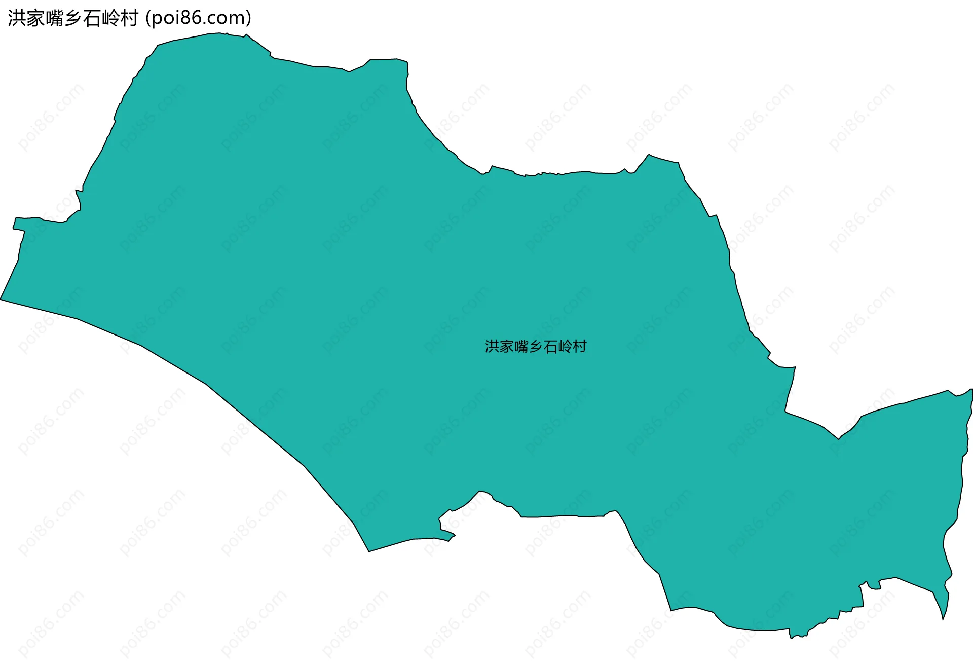 洪家嘴乡石岭村边界地图