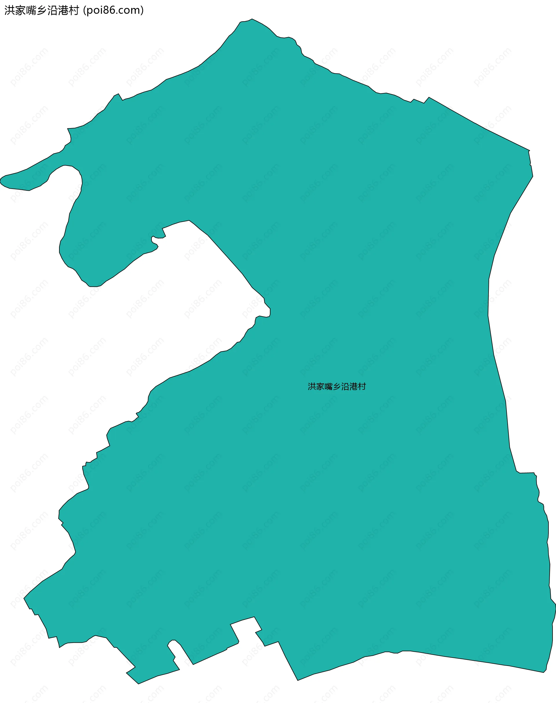 洪家嘴乡沿港村边界地图