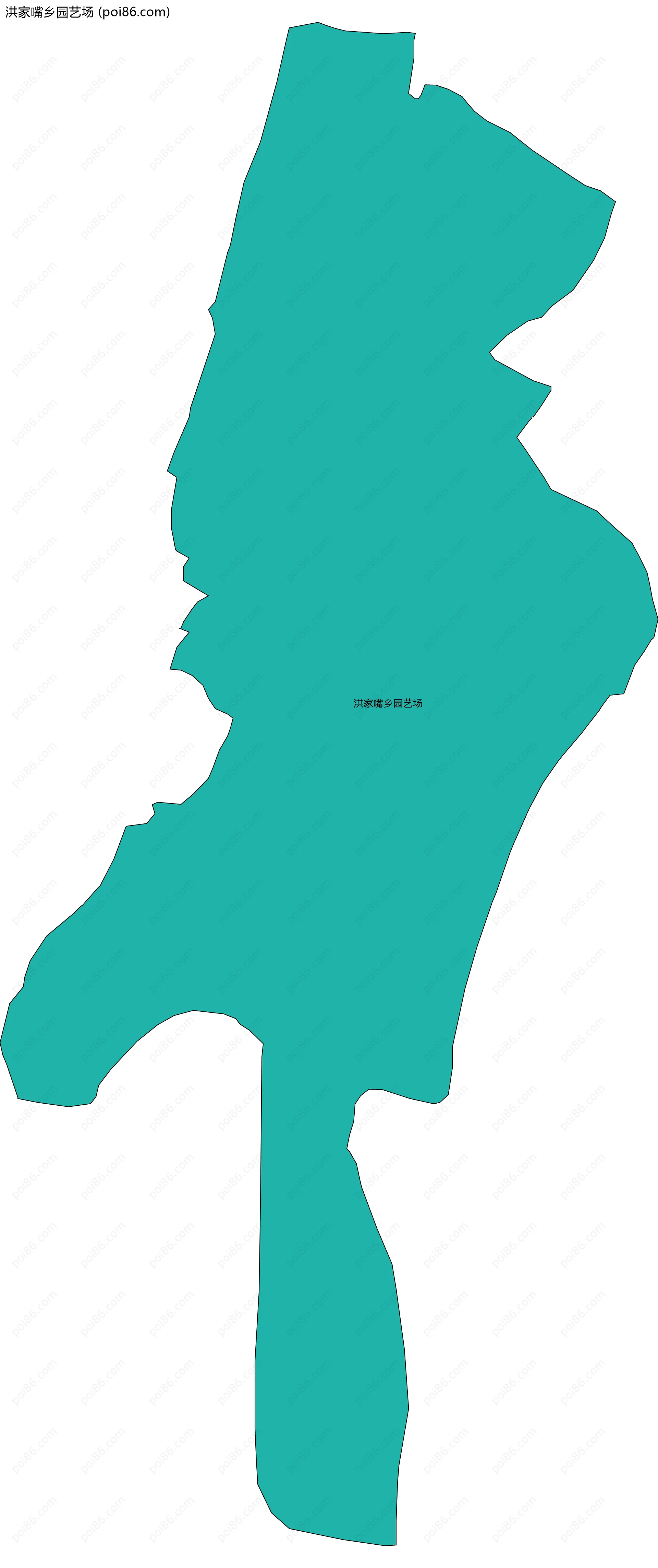 洪家嘴乡园艺场边界地图