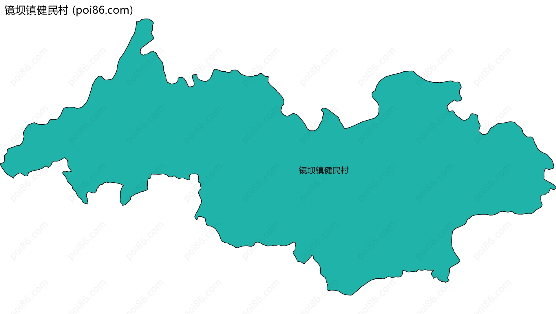镜坝镇健民村边界地图