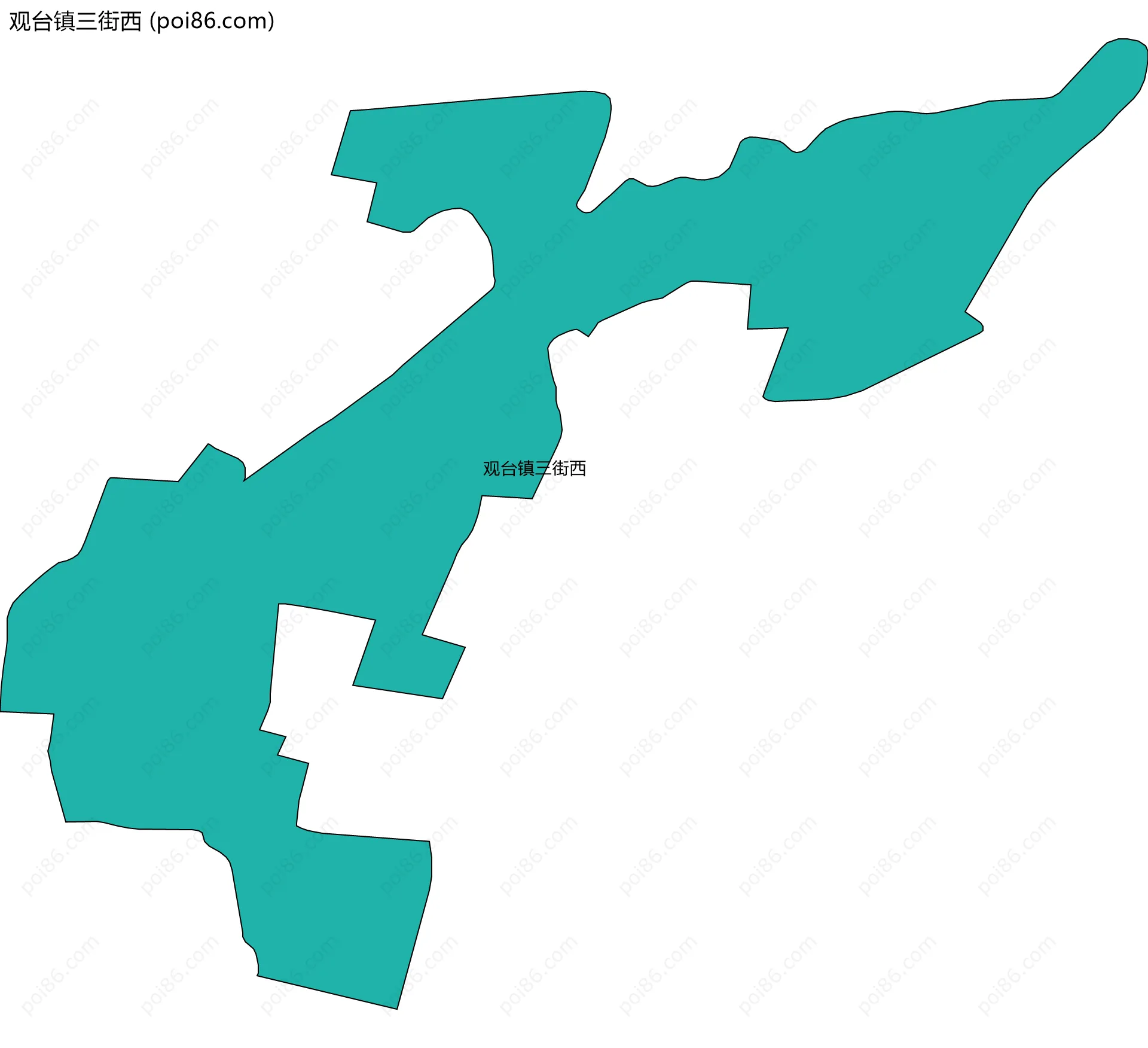 观台镇三街西边界地图