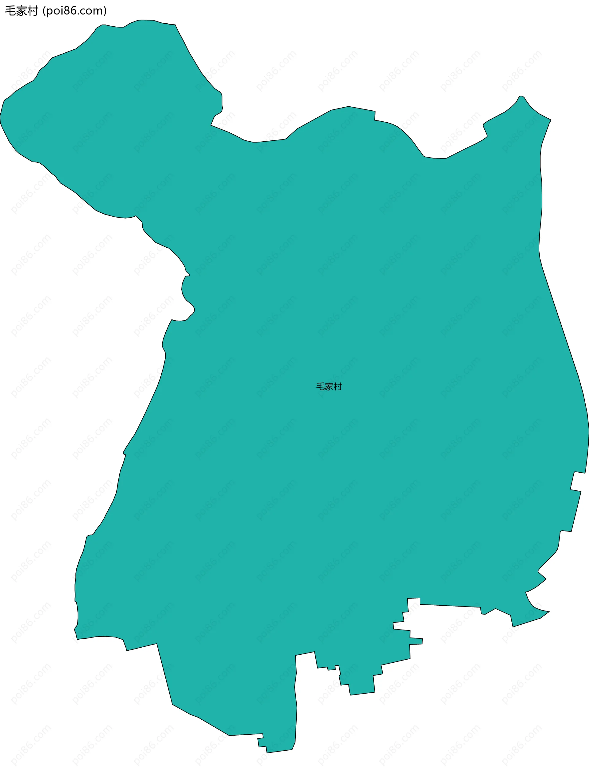 毛家村边界地图