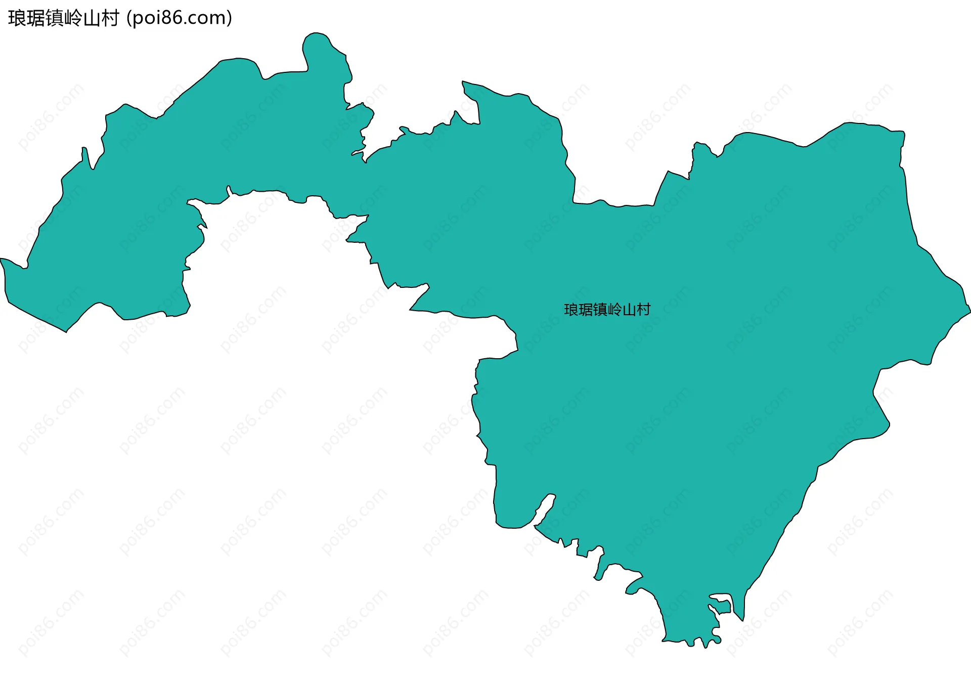 琅琚镇岭山村边界地图