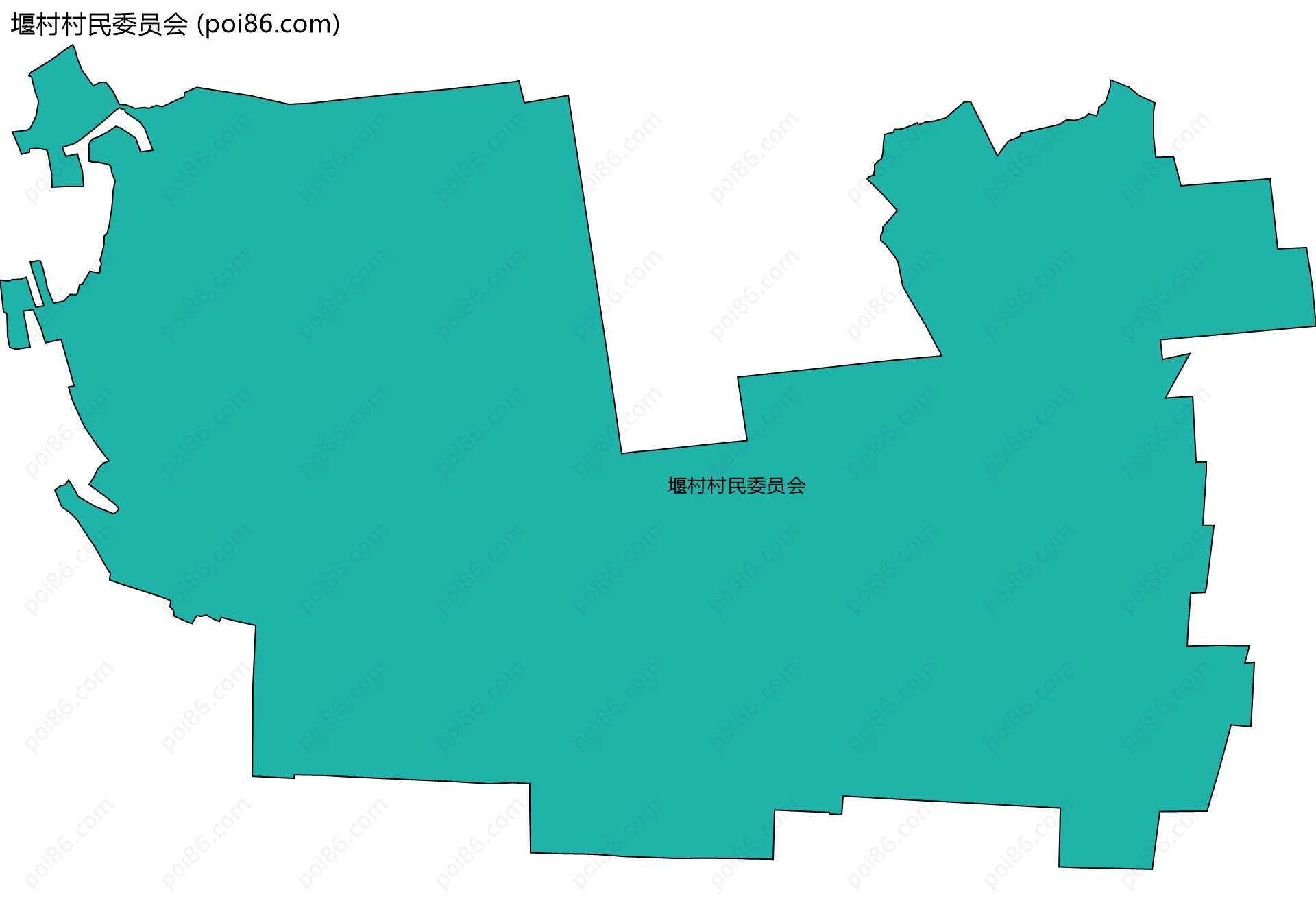 堰村村民委员会边界地图