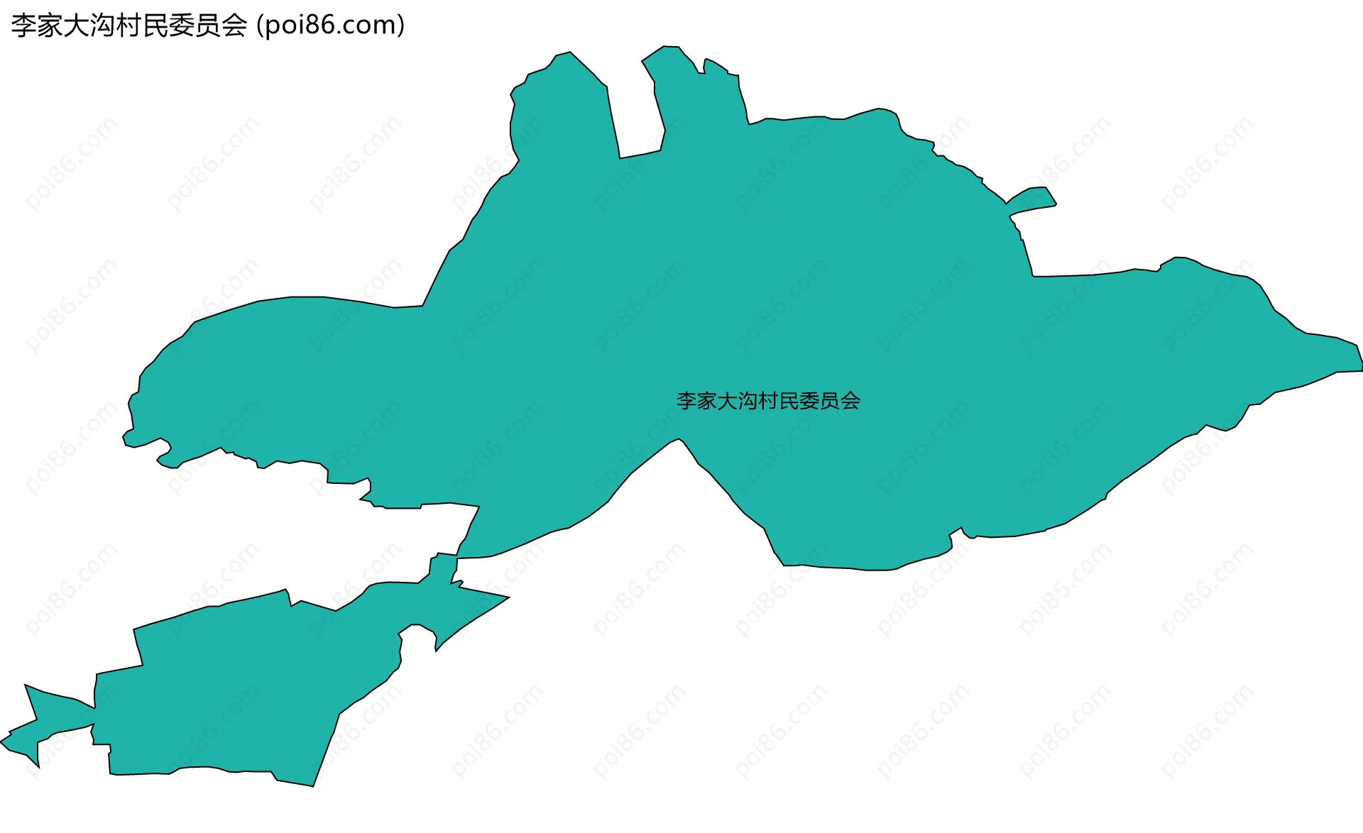 李家大沟村民委员会边界地图