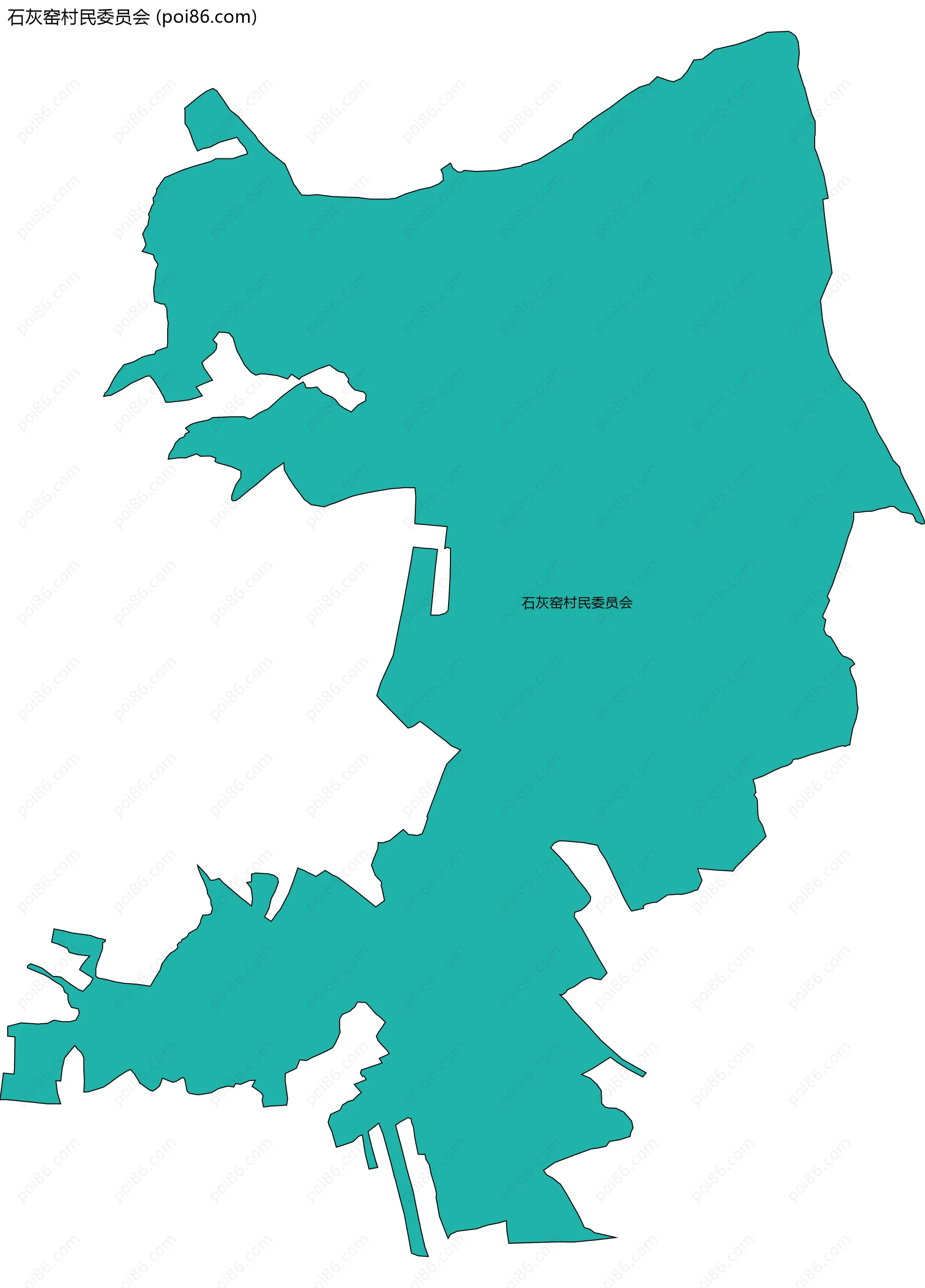 石灰窑村民委员会边界地图