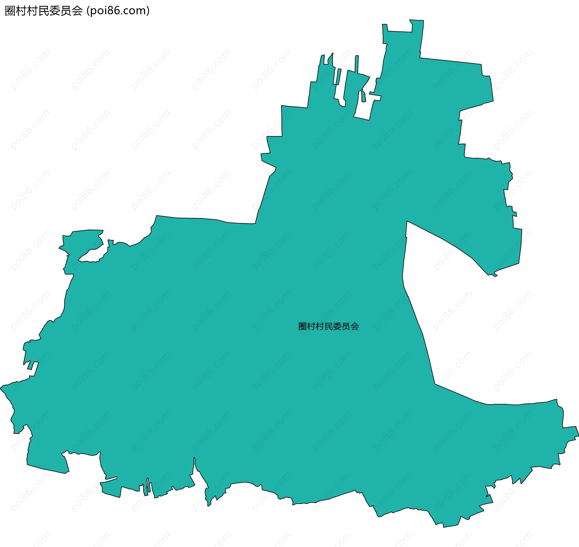圈村村民委员会边界地图