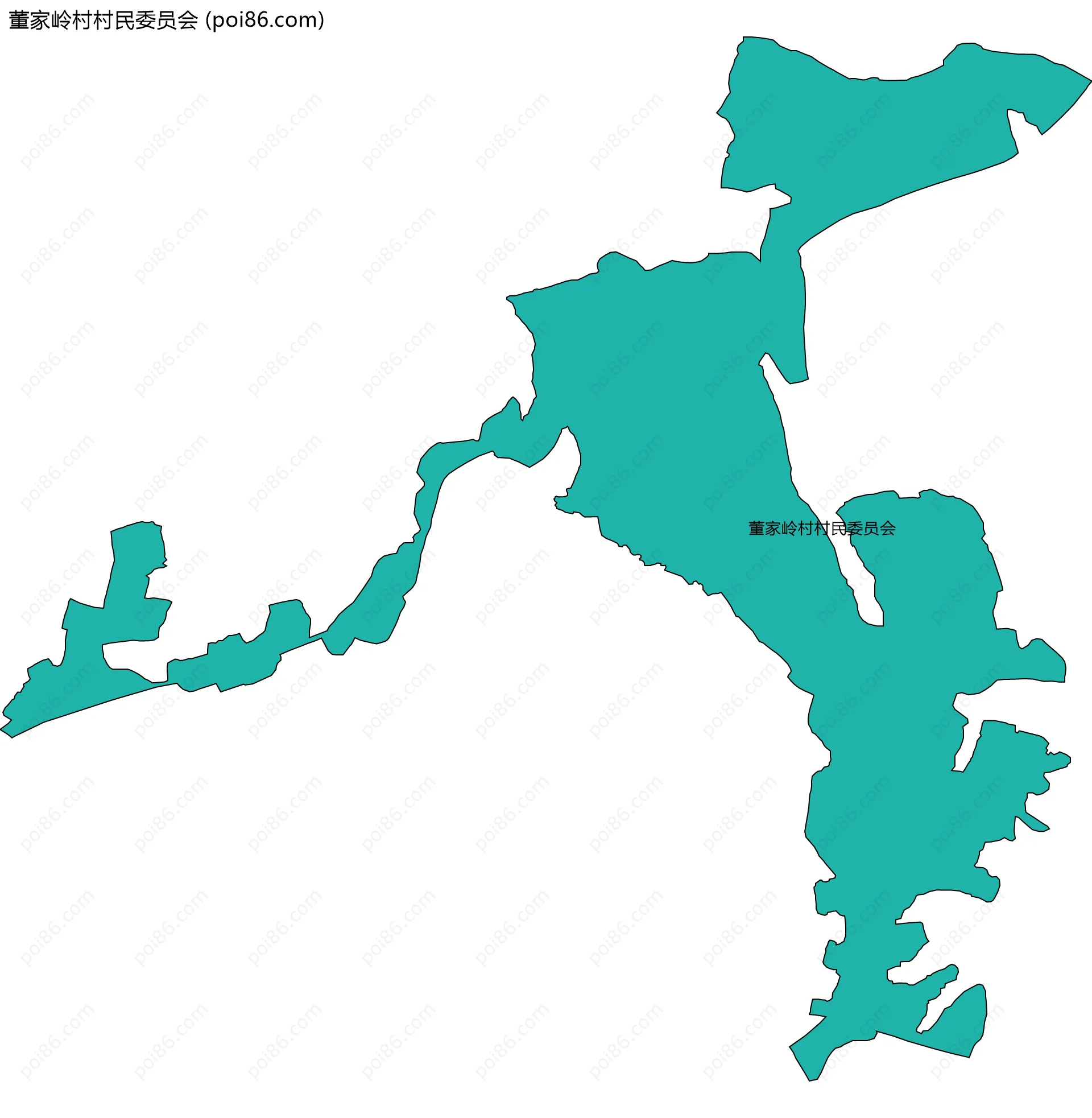 董家岭村村民委员会边界地图