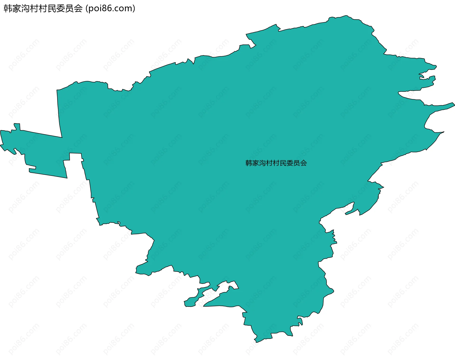 韩家沟村村民委员会边界地图