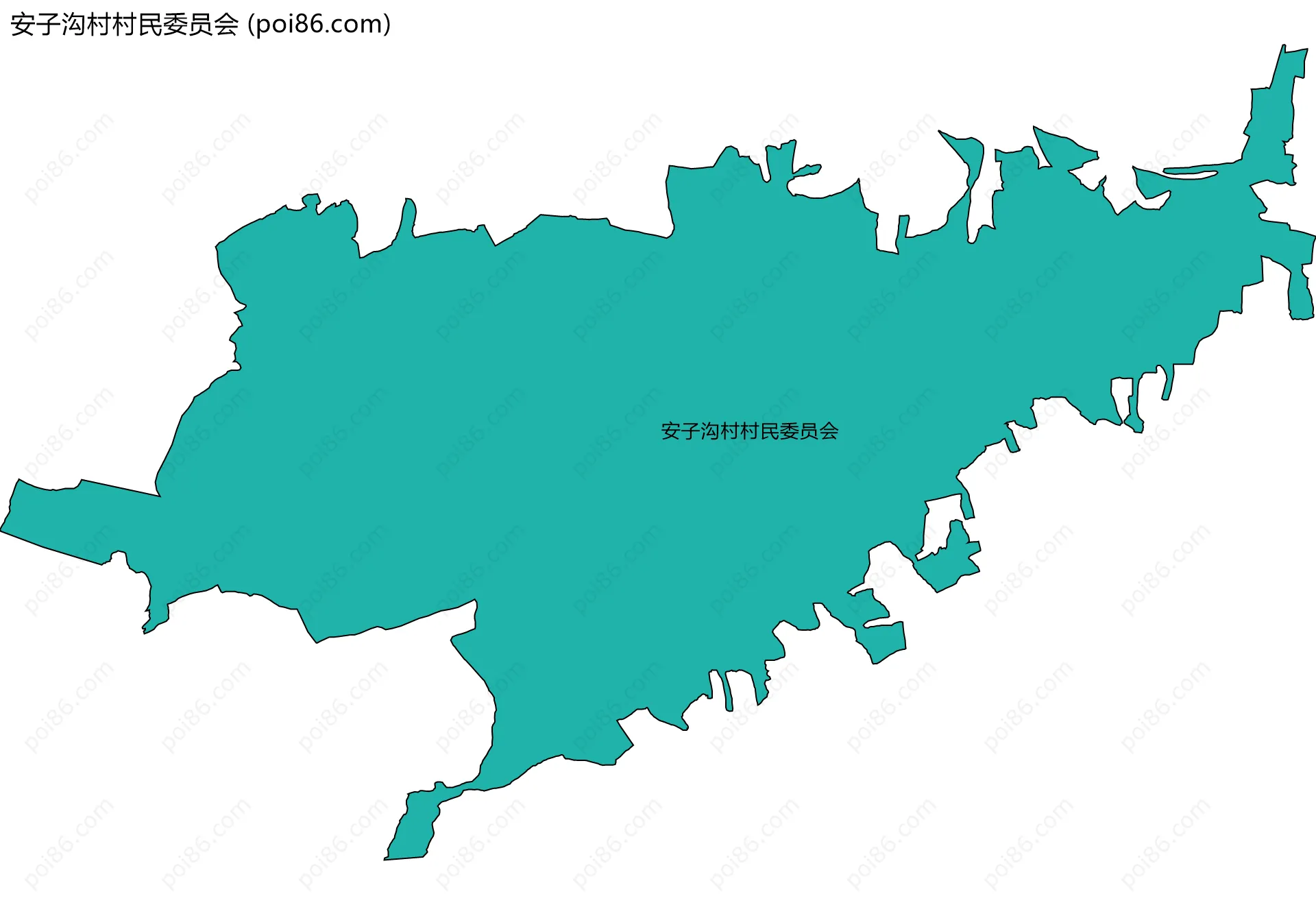 安子沟村村民委员会边界地图