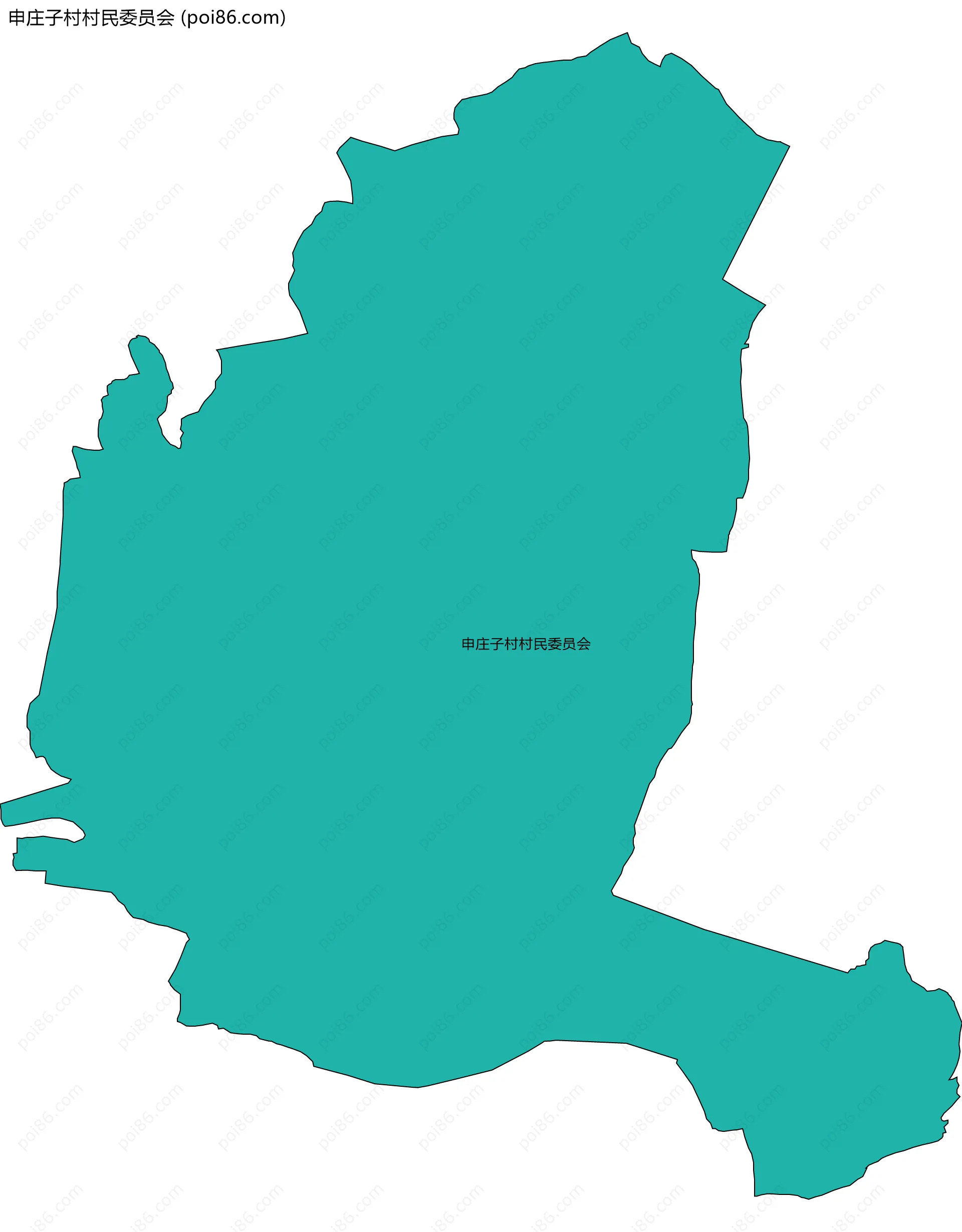 申庄子村村民委员会边界地图